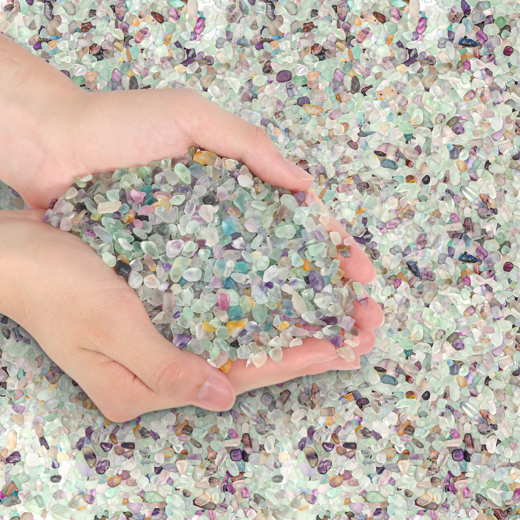 Consistent T4U Crystal Chips Stone Crushed Quartz Glass 2LB – Fluorite Tumbled Gravel Small Decorative Pebbles Bulk Mini Polished Rocks Pieces for Crafts Vases Filler Succulent Plants Aquarium Gravel Rocks Smart