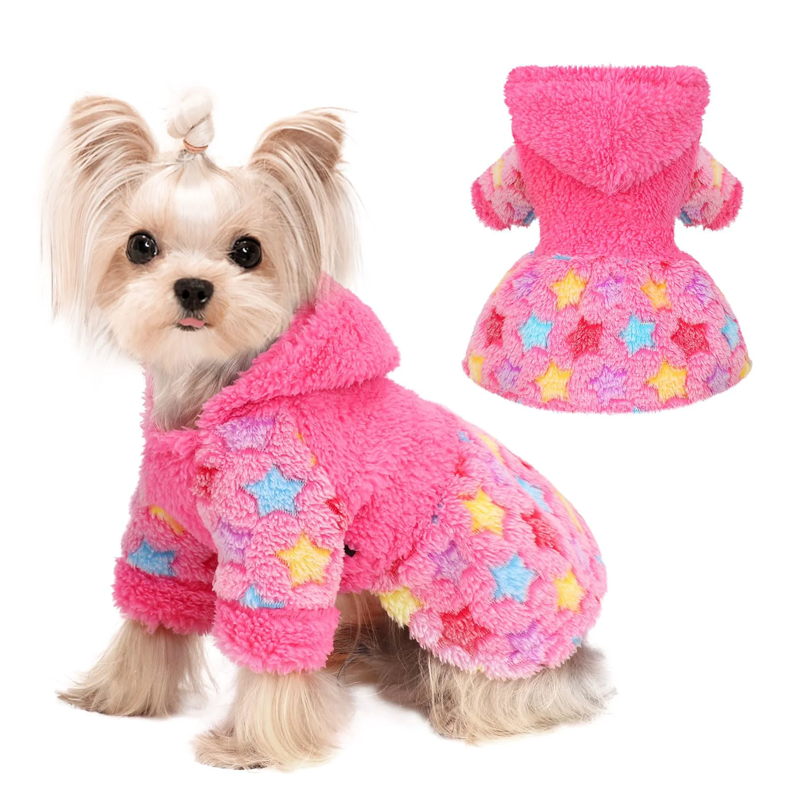 Prestigious Kosiyi Dog Hoodie Sweater for Small Dogs – Rose Pink Winter Coat XS Official