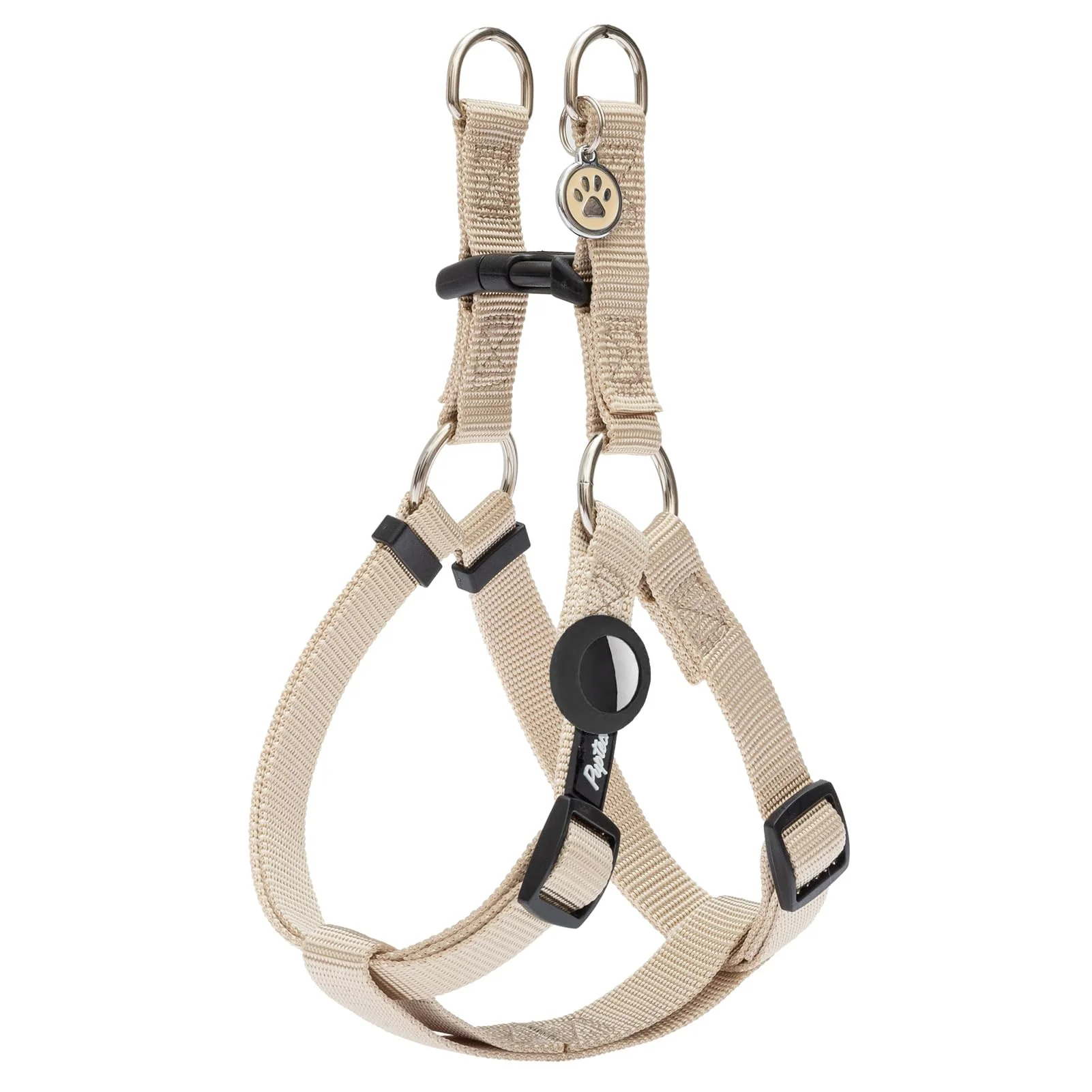 Convenient PUPTECK No Pull Dog Harness Soft Adjustable Step-In Nylon Vest with ID Tag – Cream L Verified