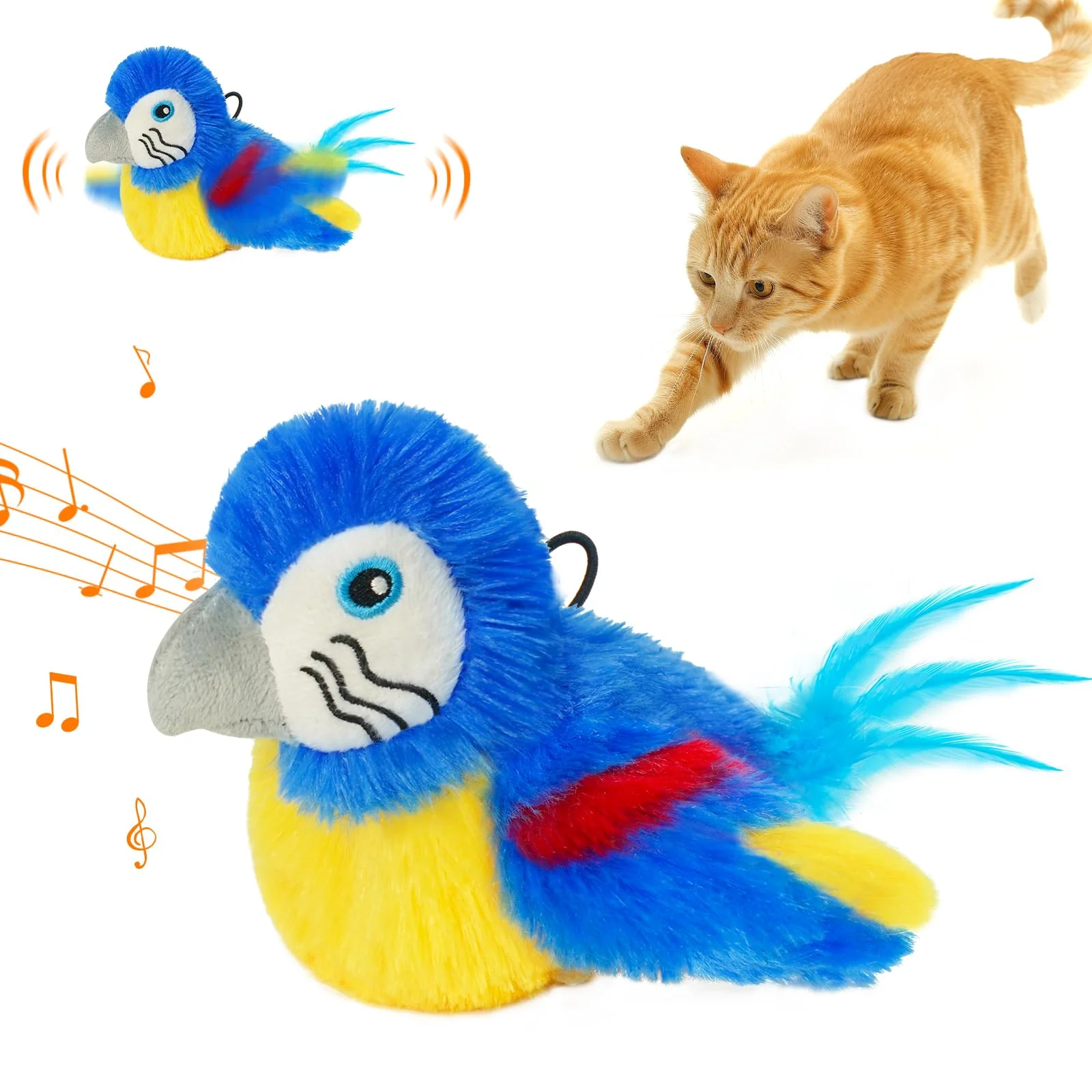 Reusable Lepawit Flapping Bird Cat Toy – Interactive Chirping USB Rechargeable Bule Official