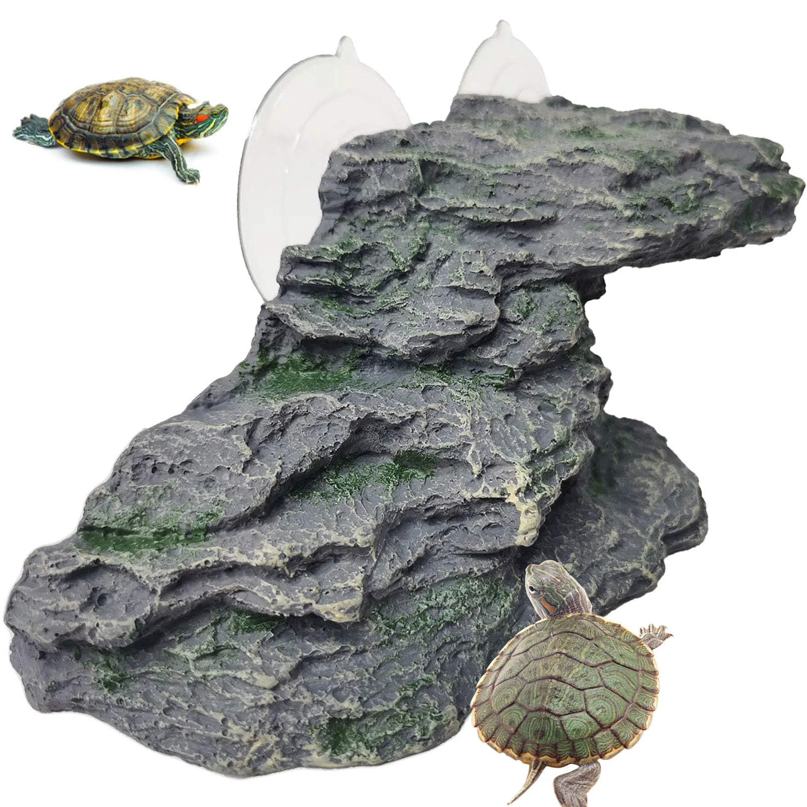 Crafted Kathson Turtle Basking Platform — Natural Rock Ramp for Baby Turtles Small Reptiles Medium 8.2 x 3.3 x 3.1 in Soft