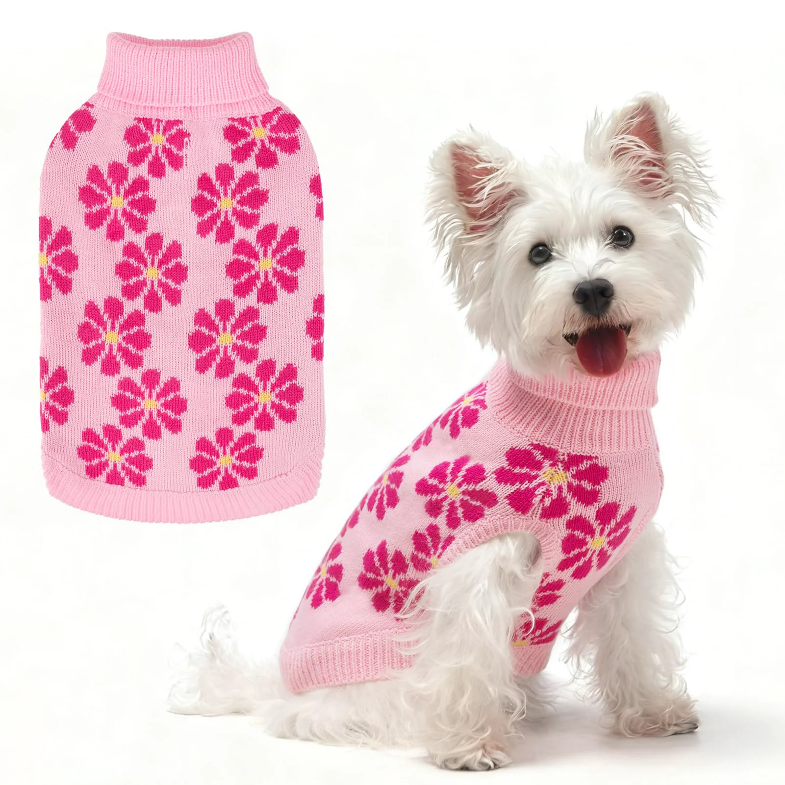 Specialty SCIROKKO Daisy Knit Dog Sweater for Small Dogs Warm Winter Coat for Puppies Fast