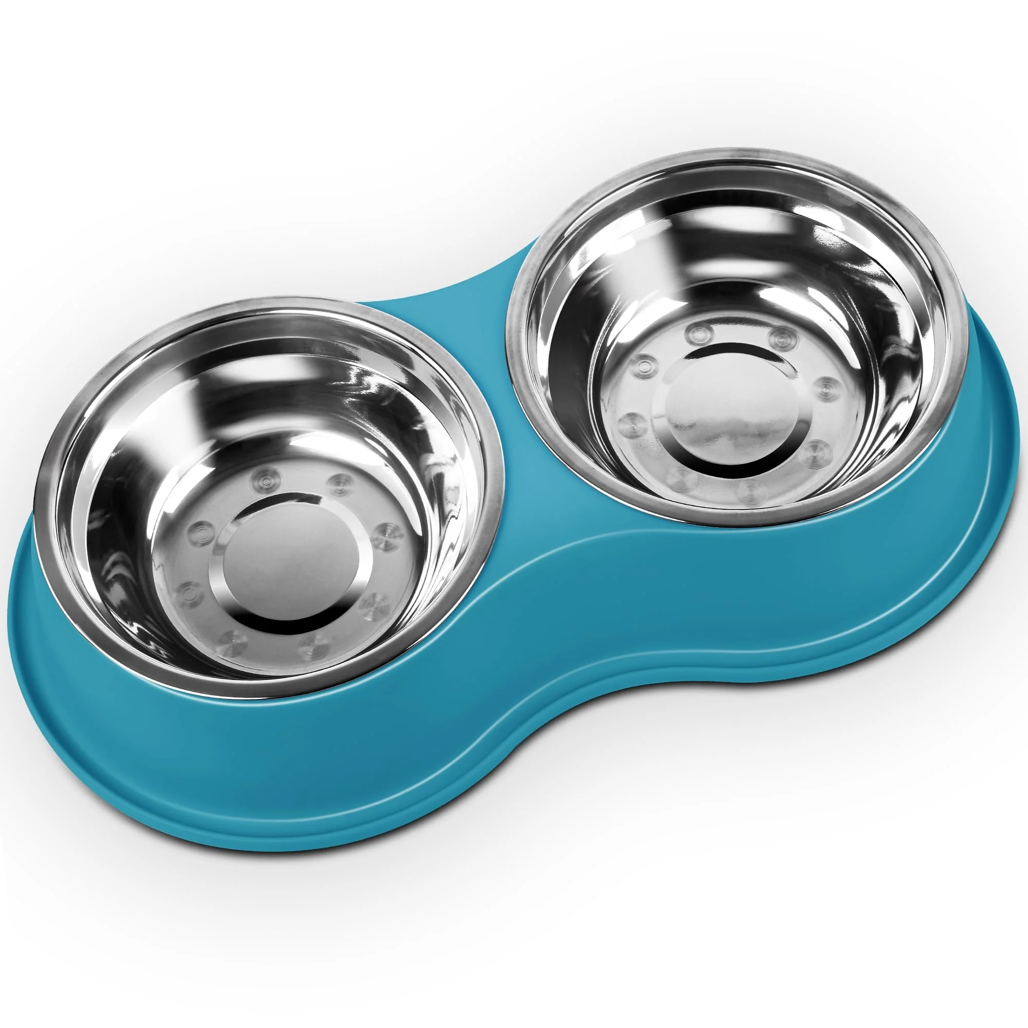 Reusable EpetsLove Large Stainless Steel Dog Bowls Set — No-Slip Raised-Edge Unique