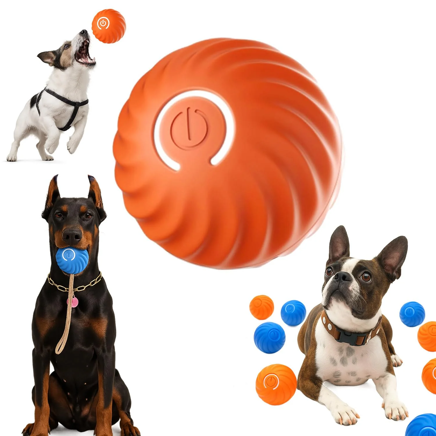 Casual Smart Jumping Ball for Dogs – Automatic Moving Toy for All Breeds Orange Fashionable