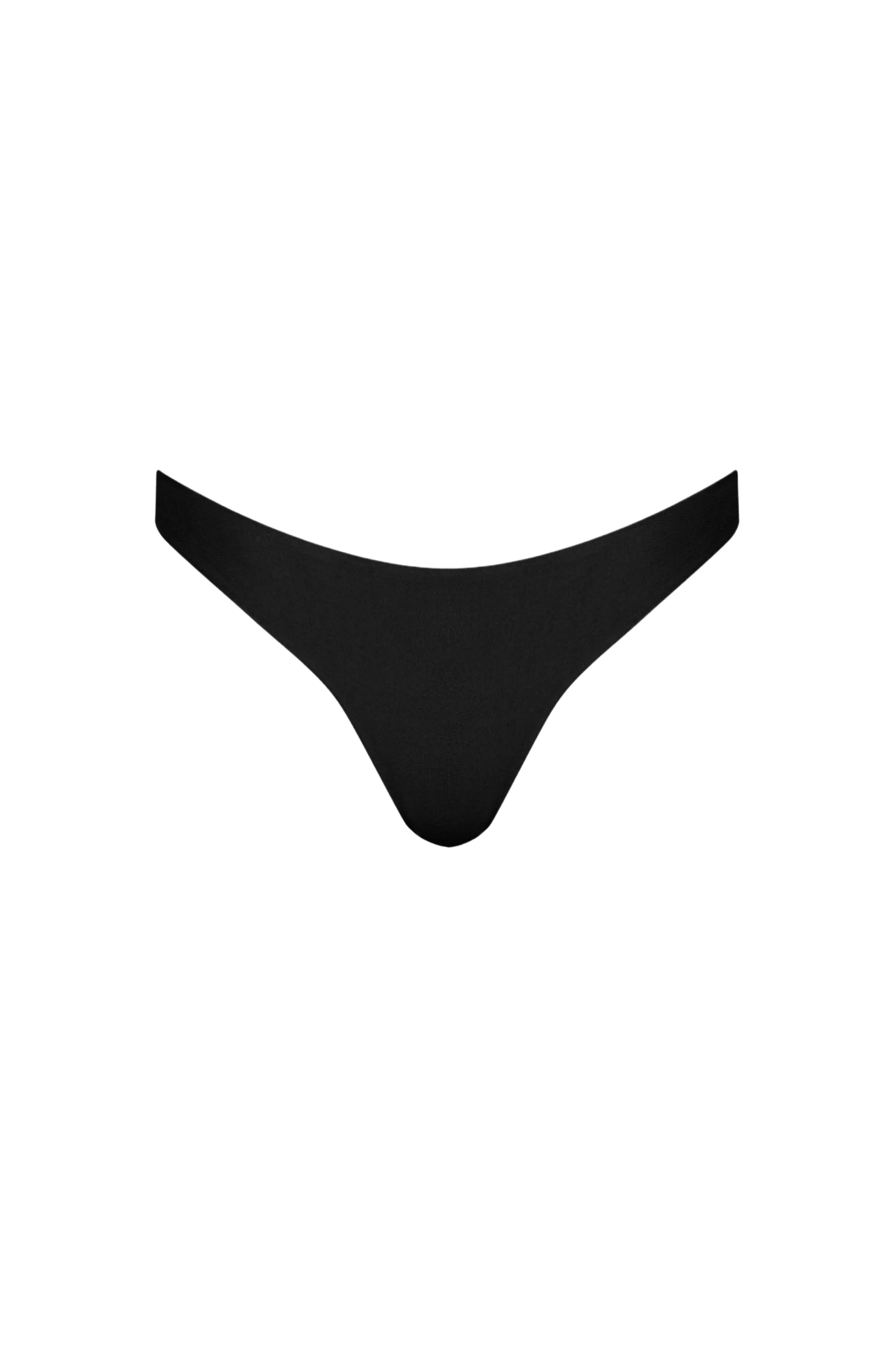 High-End Bas de bikini échancré sans couture Santorini noir Modern