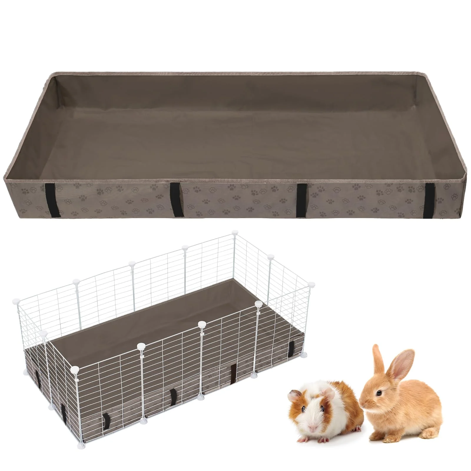 Consistent FunFurry Waterproof Guinea Pig Cage Liner – 24 x 48 Reusable Velcro Paw Pattern Fits C C Midwest Cages Powerful