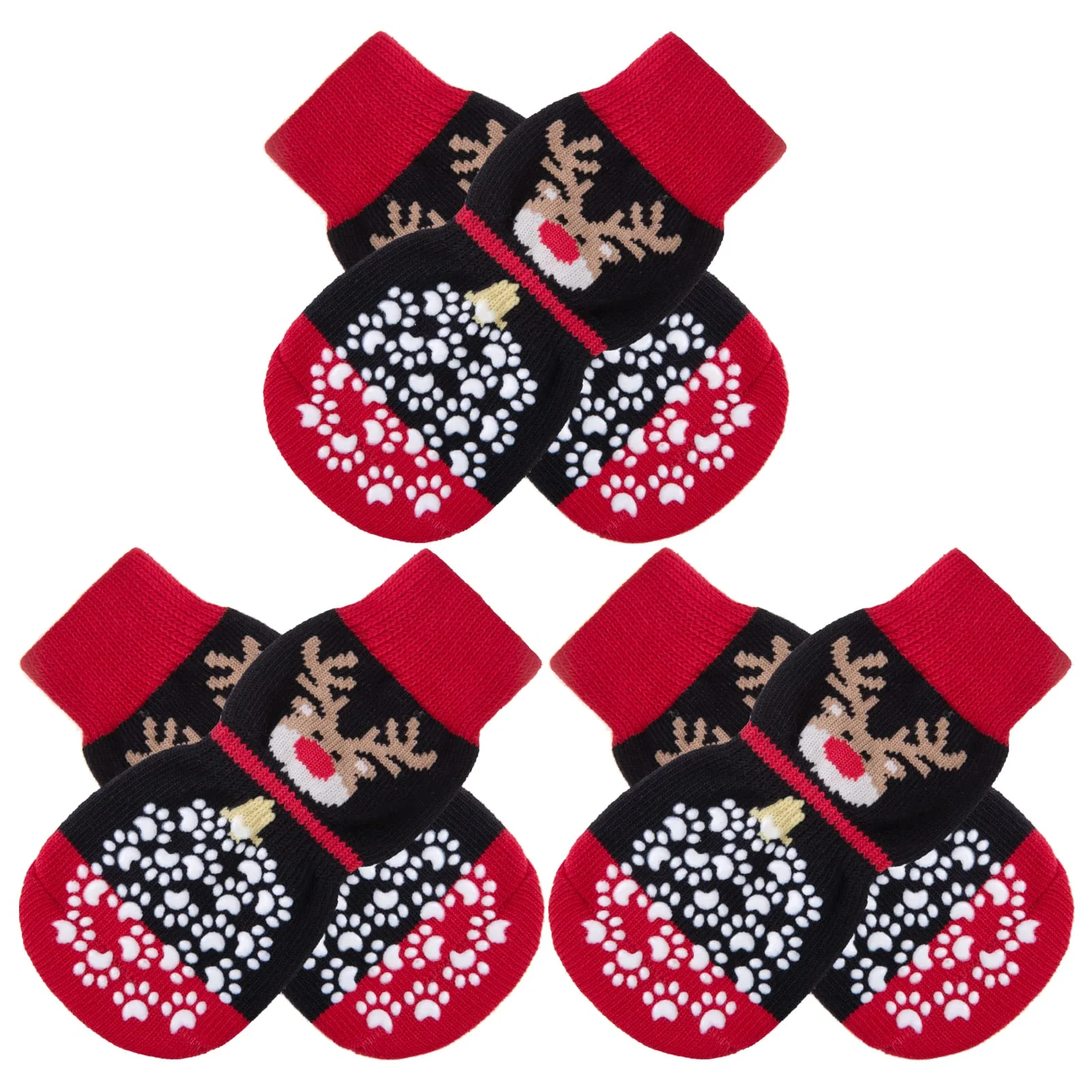World-Class EXPAWLORER 6PCS Anti-Slip Dog Socks – Traction Paw Protection on Hardwood Floors Pure