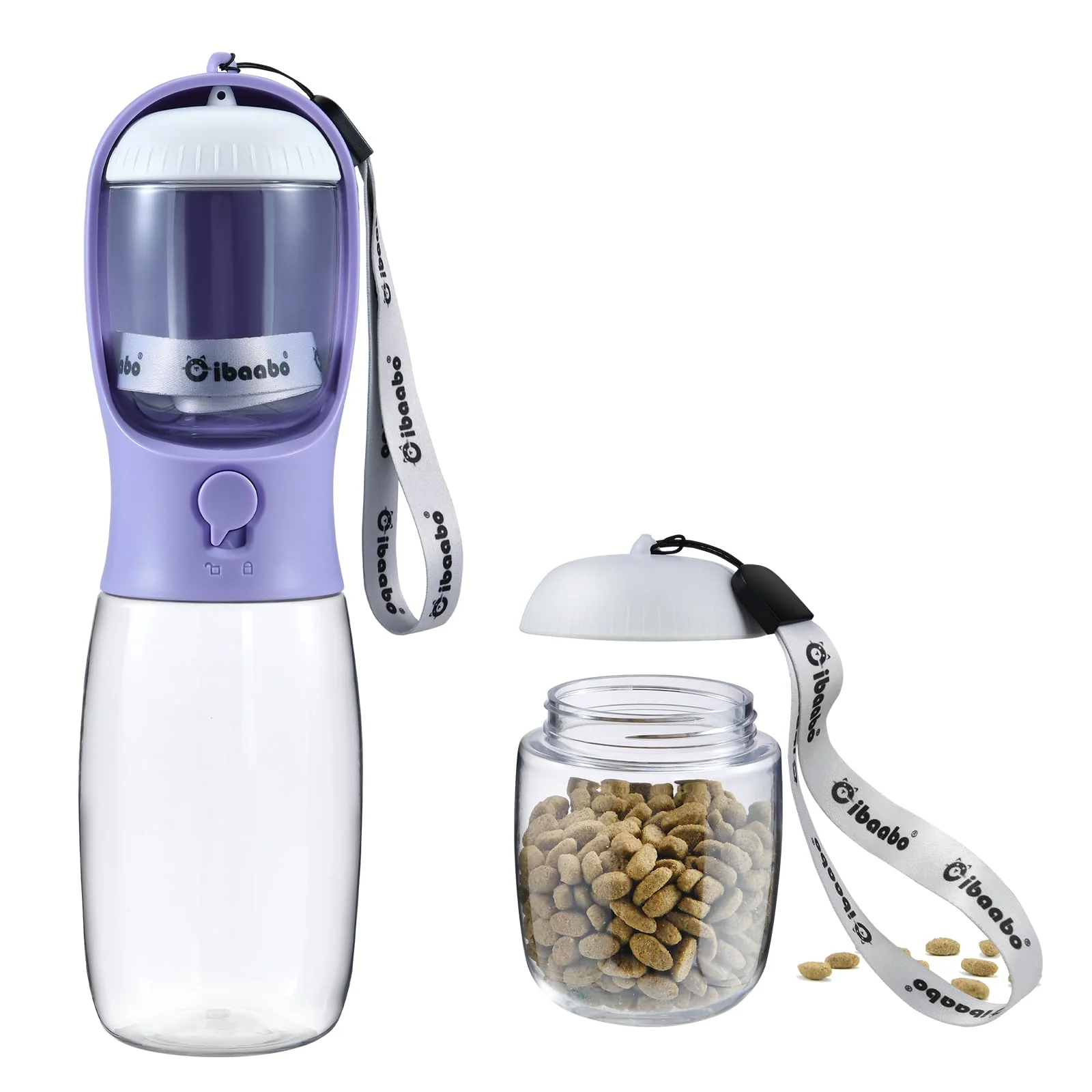 High-End Cibaabo Dog Water Bottle with Food Container Portable Pet Dispenser for Walks Travel Dependable