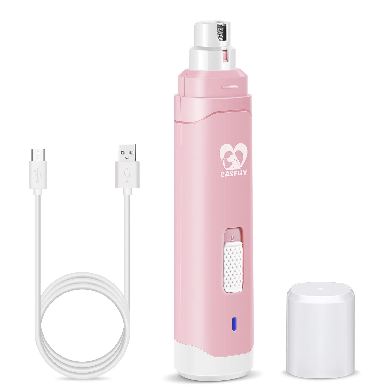 Quality Casfuy Dog Nail Grinder Upgraded – 2-Speed Rechargeable Electric Nail Trimmer for Dogs Cats Soft