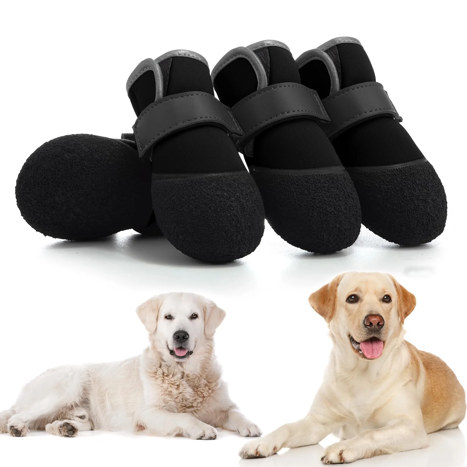 Detailed DOGOYS Outdoor Dog Shoes – Non-Slip Waterproof Boots for Medium to Large Dogs 4 Pack High-End