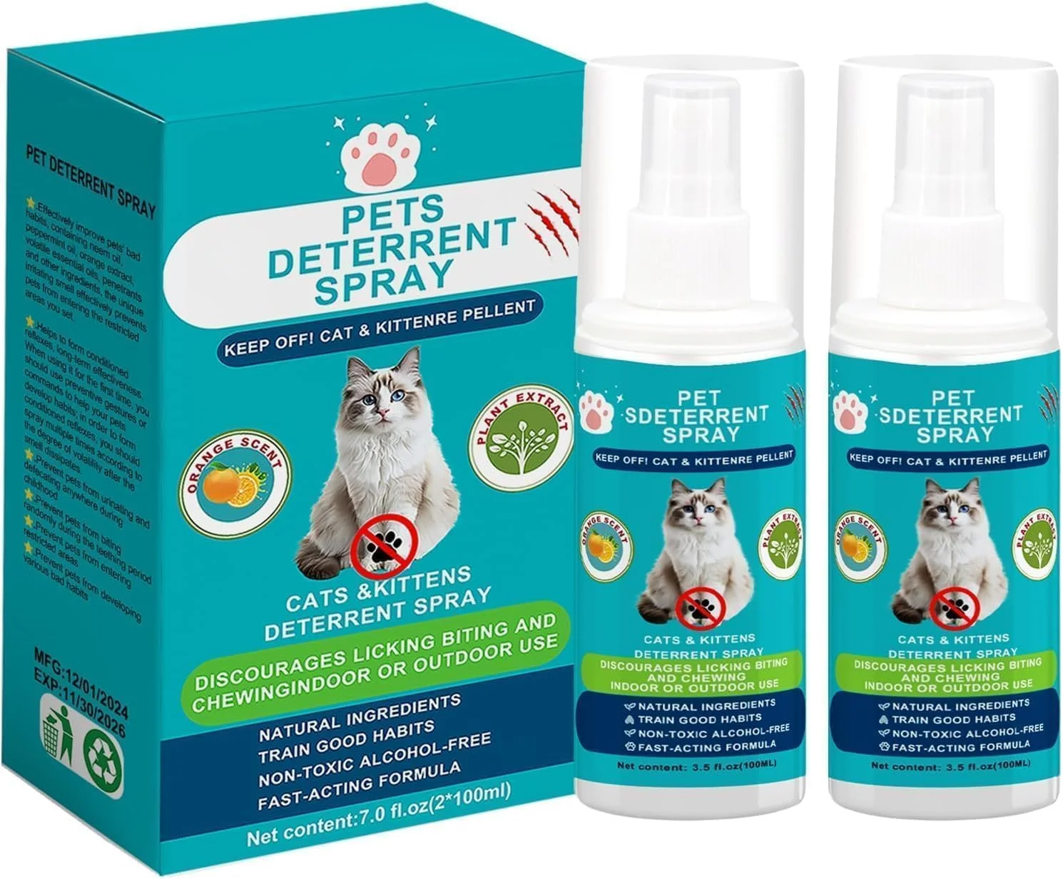 Sustainable hply tea Cat Deterrent Spray – Furniture Protection Indoor Outdoor Cat Training 7.0 fl oz Modern