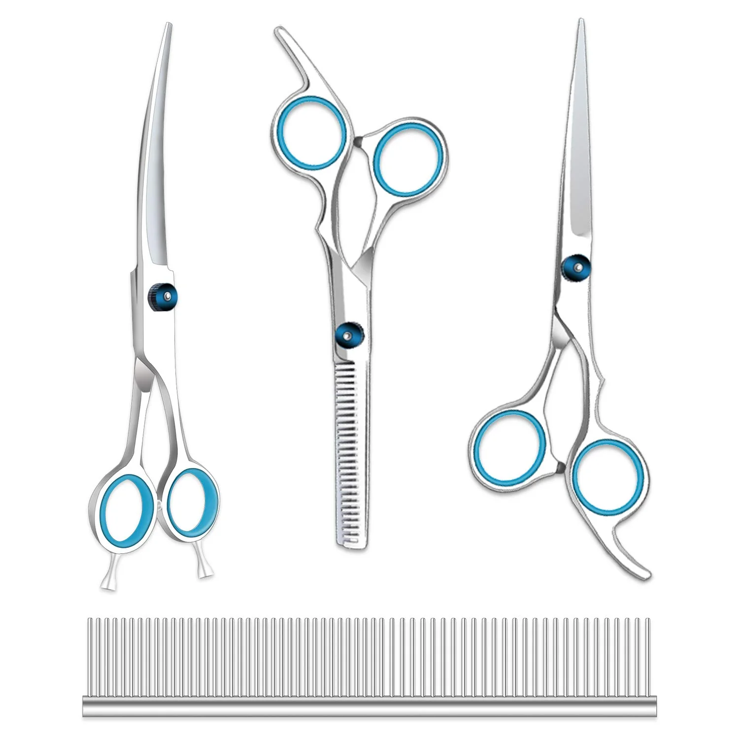 Fast Maxshop Dog Grooming Scissors Kit — Heavy-Duty Titanium Stainless Steel 4CR Blades Luxury