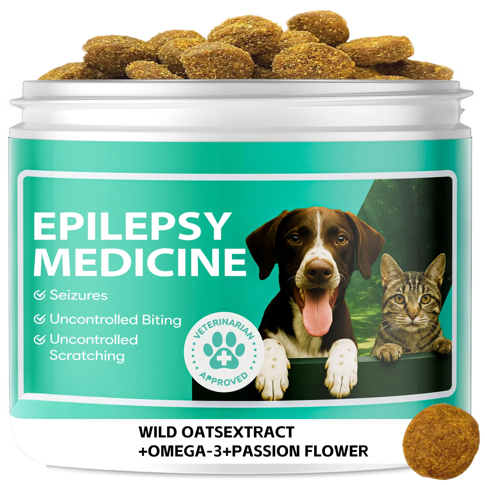 Reusable Calming Chews for Dogs Seizure Medicine for Dog Natural Herbal Formula Calms The Nervous System Ashwagandha Milk Thistle Turmeric Calming for Dogs Anxiety – 120 Chews Optimized