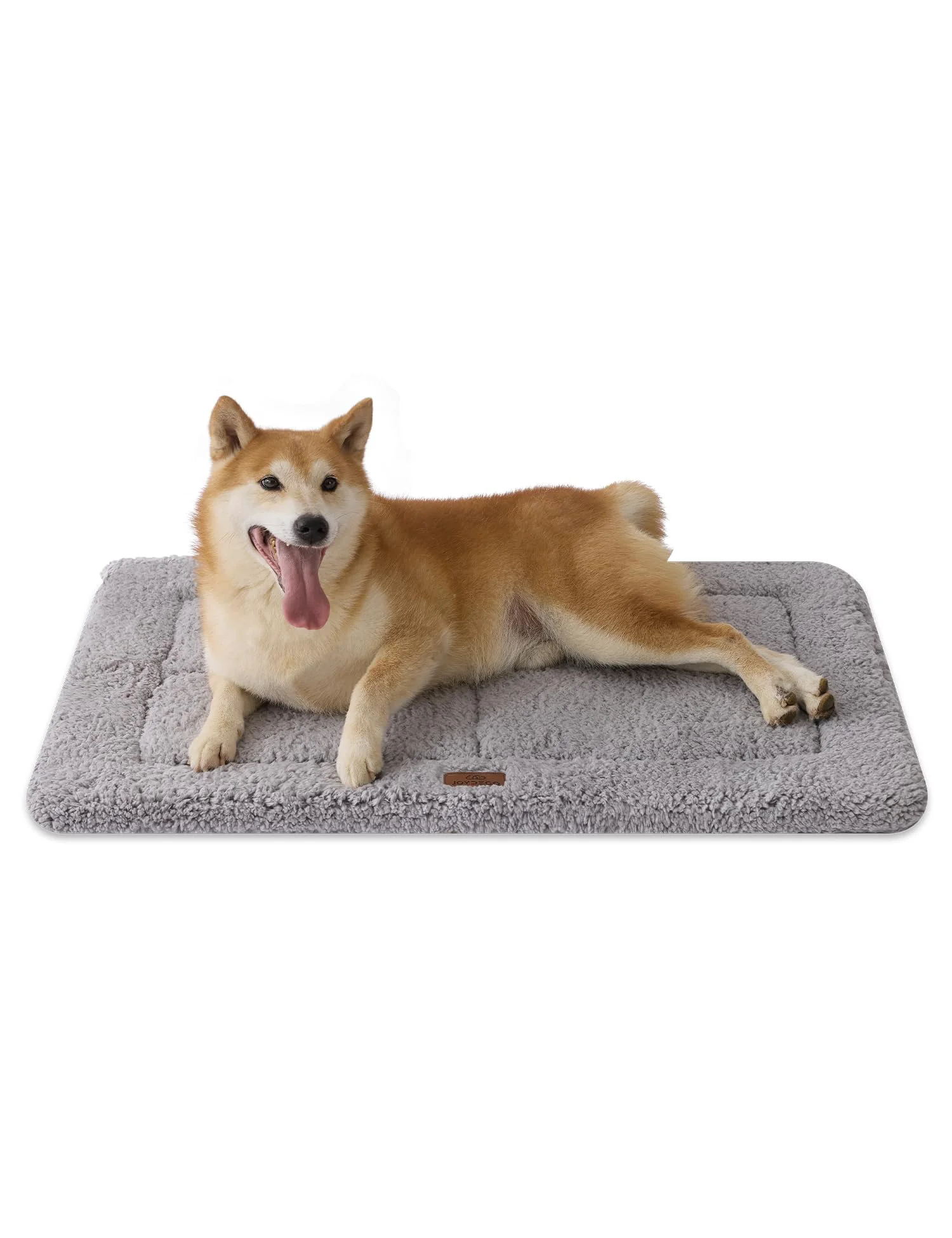 Enhanced Joydeco Low Profile Dog Crate Mat – Reversible Fleece Bed 35 x 23 in Gray Professional