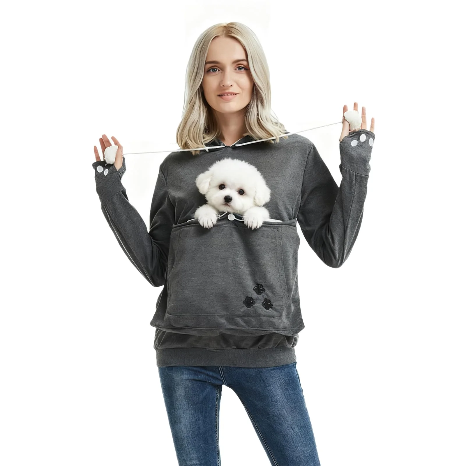 Trusted DUBUK Unisex Big Pouch Hoodie by XUDREZ – Pet Carrier Kangaroo Pocket Dark Grey 4XL Proven