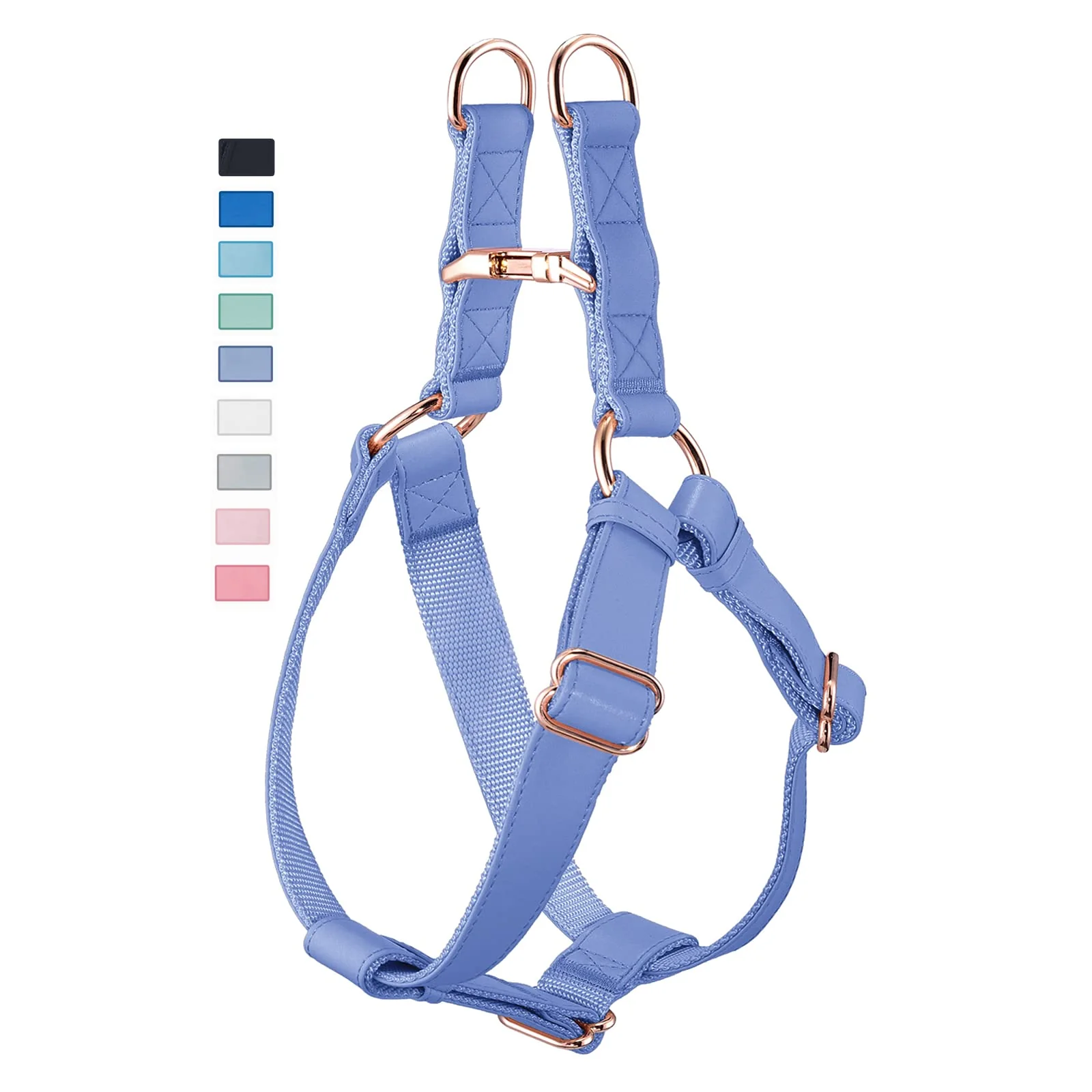 Certified AaufiLux Soft Leather No Pull Dog Harness – Adjustable Step-In Purple S Organic