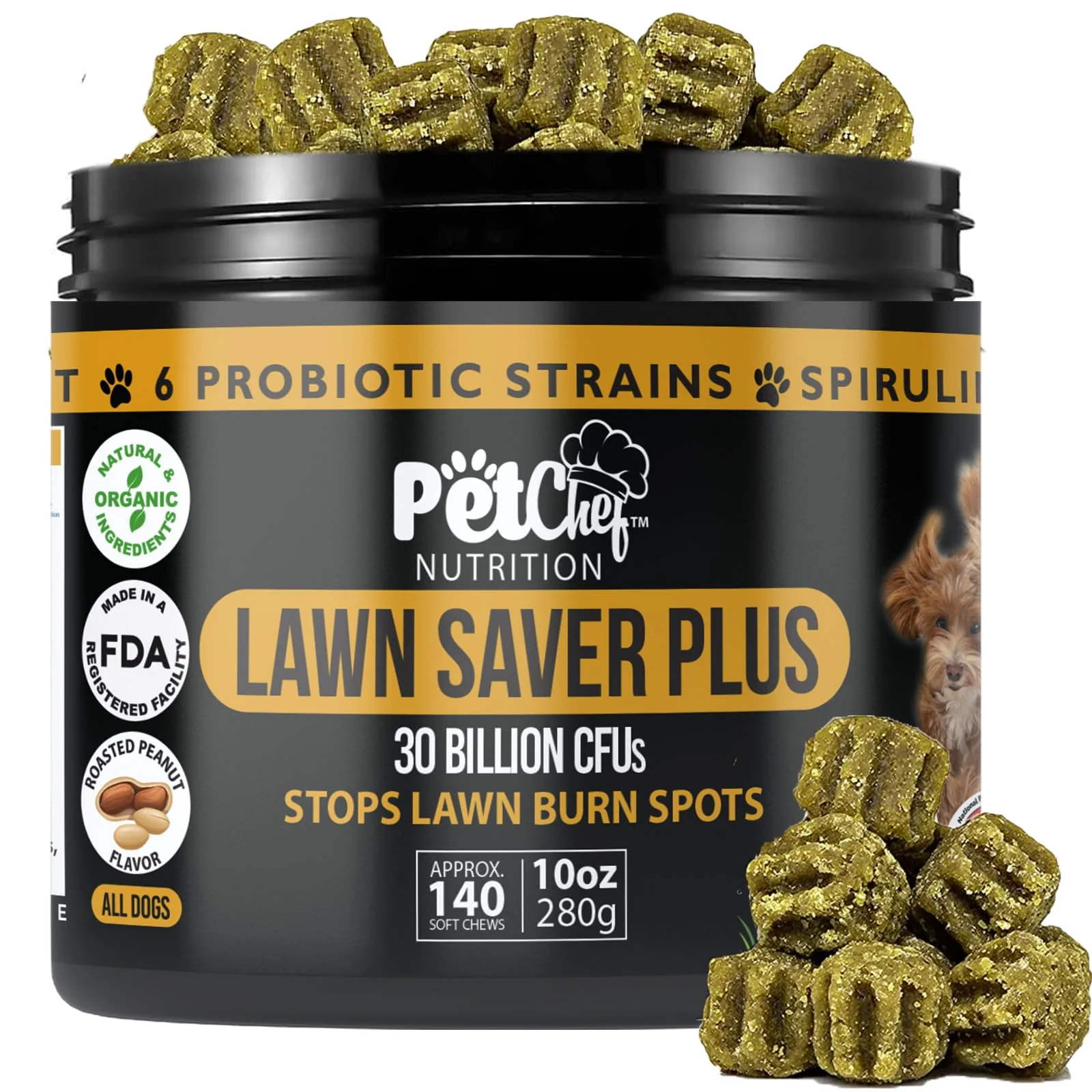 Flexible Pet Chef Nutrition Dog Urine Neutralizer Lawn Saver Soft Chews – 140 Count Plant-Safe Lawn Support Trendy