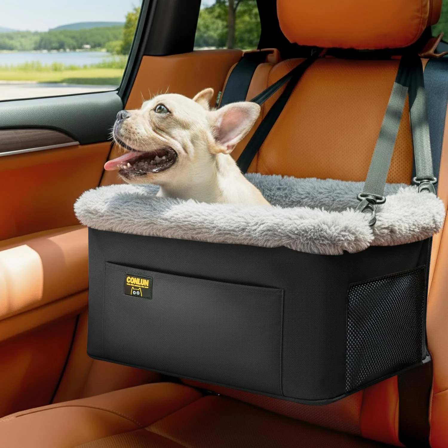 Quality Conlun Dog Car Seat Booster for Small Pets Under 20lbs Portable Travel Puppy Car Seat with Steel Frame Powerful