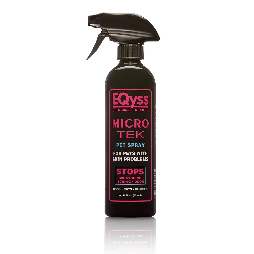 Advanced Eqyss Micro-Tek Pet Itch Relief Spray – Fast Non-Sticky Relief for Dogs Cats 16 oz Original