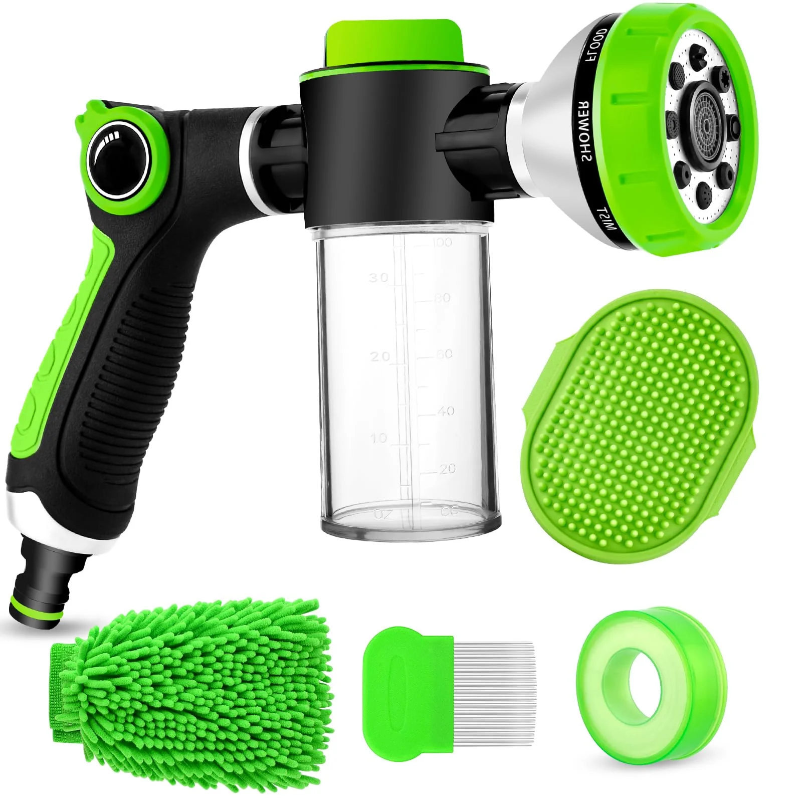 Specialty YCCOKJJ Upgrade Dog Washing Hose Attachment with Soap Dispenser – 8-Pattern Pet Bath Tool Hose Not Included Long-Lasting