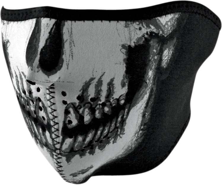 Secure ZAN HEADGEAR Half Mask – Skull Face Glow In The Dark WNFM002HG Modern