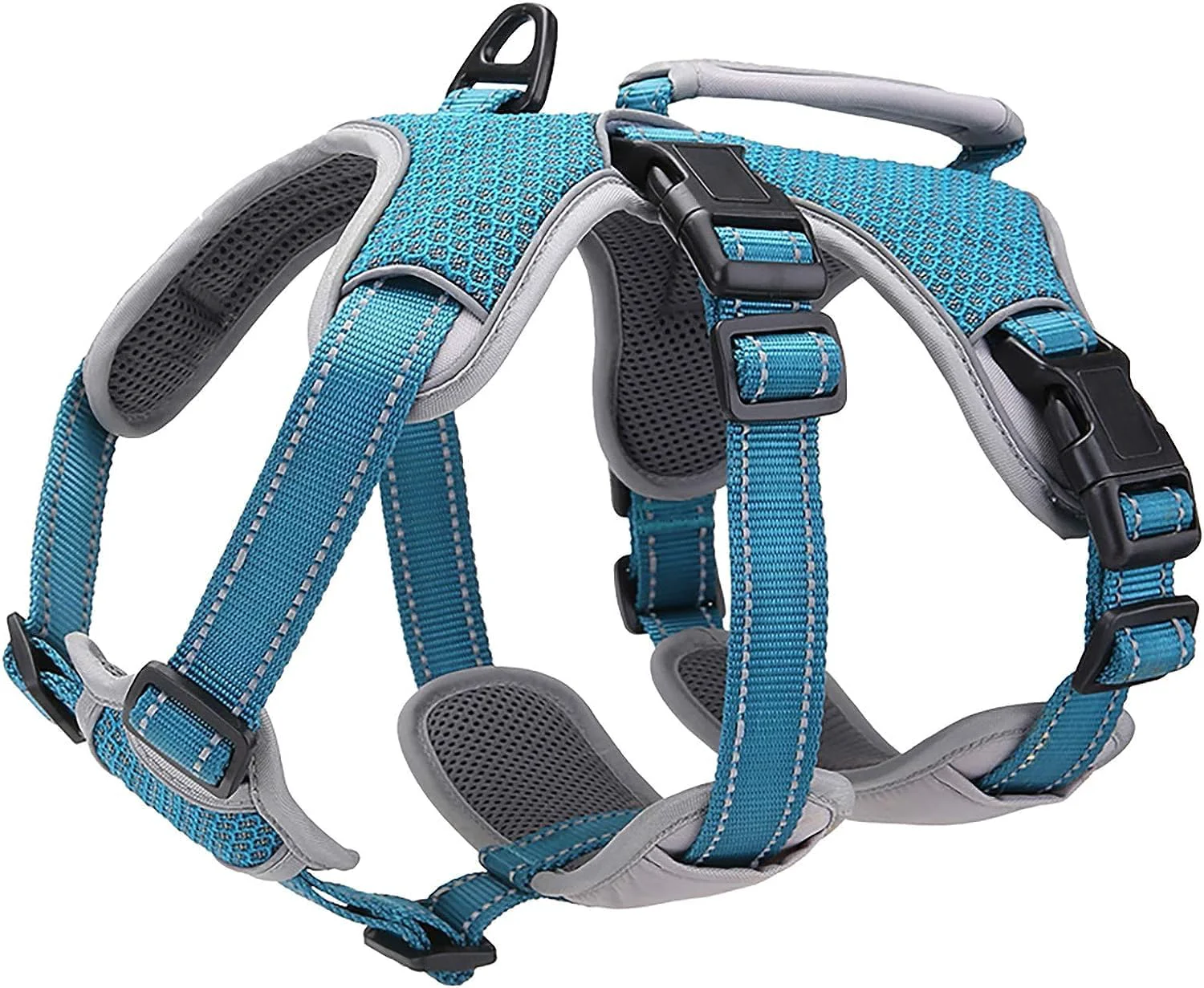Prestigious BELPRO Multi-Use Support Dog Harness – Escape-Proof No-Pull Reflective Vest for Big Active Dogs Blue L Crafted