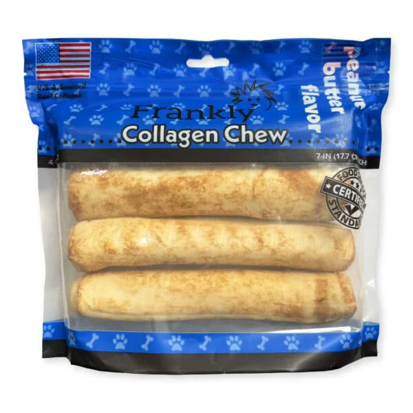 Prestigious Frankly Peanut Butter Beef Chew Rolls – USA Made High-Protein Collagen Secure