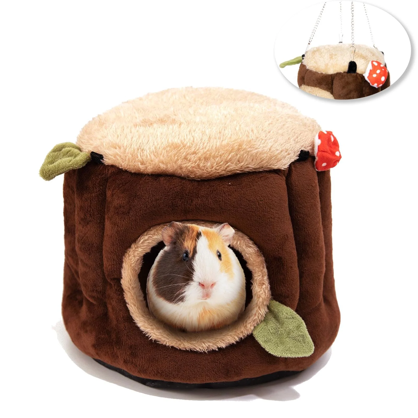 Exclusive Aichillatum Guinea Pig Hideout Small Animal Habitat — Soft Plush Washable Multi-Size S M L Expertly Made