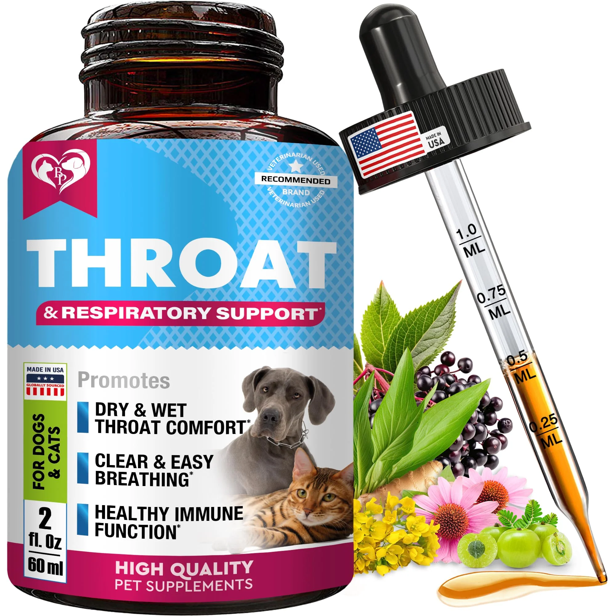 Lightweight Beloved Pets Kennel Cough Treatment for Dogs Cats — Natural Respiratory Support Made in USA Selected