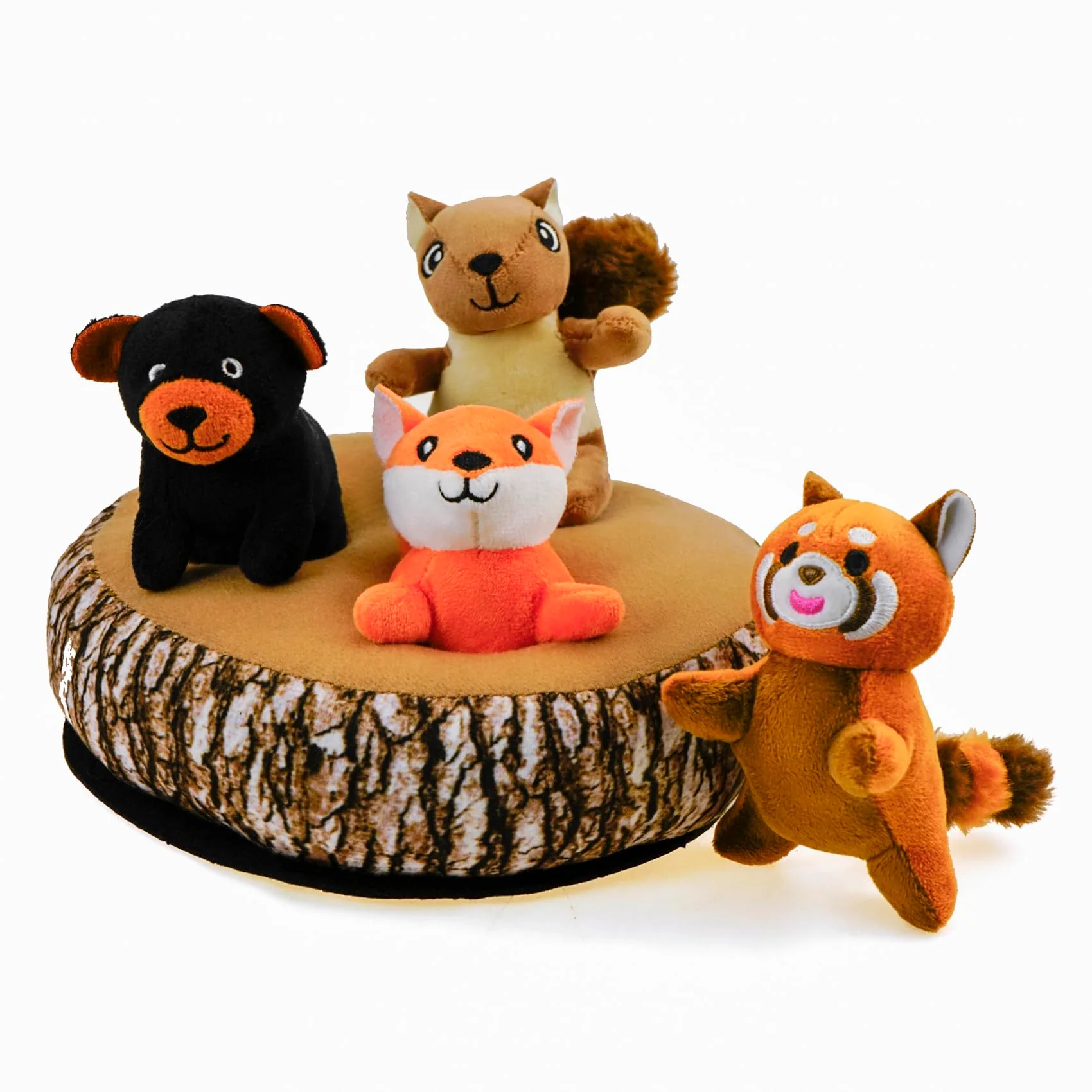 Effective YOUBE Dog Hide and Seek Toys – Plush Tree Stump with 4 Squeaky Animals Professional