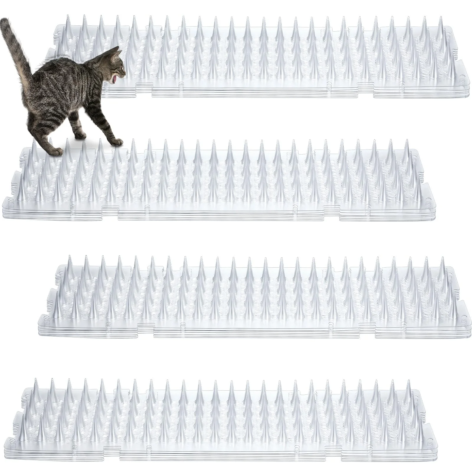 Premium Material Nuanchu 12-Pack Cat Deterrent Mats with Spikes – Clear 16.5 x 3.3 in Prestigious