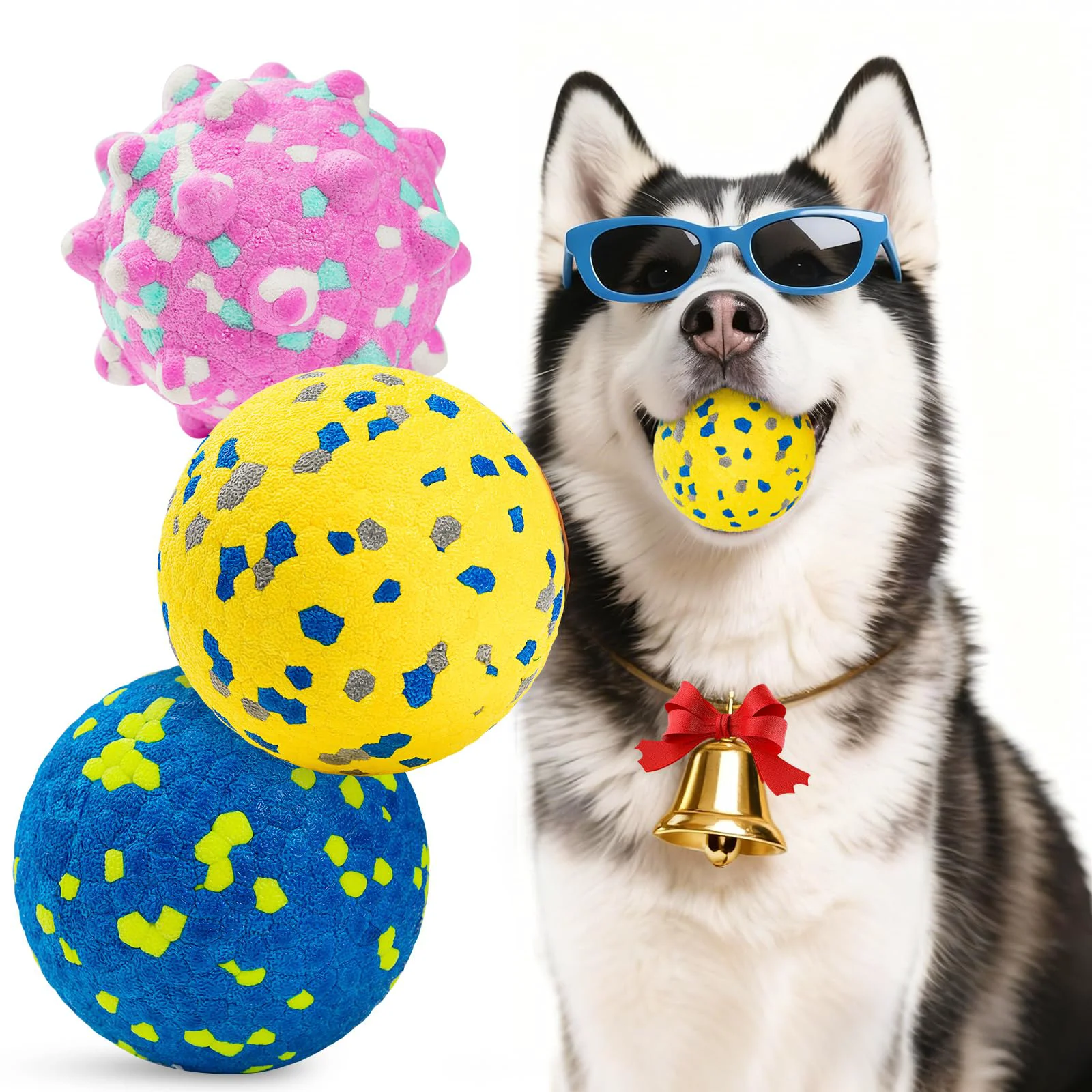 Responsible HIPPIH Dog Balls Interactive 3-Inch Tennis Balls for Aggressive Chewers 3-Pack Sophisticated