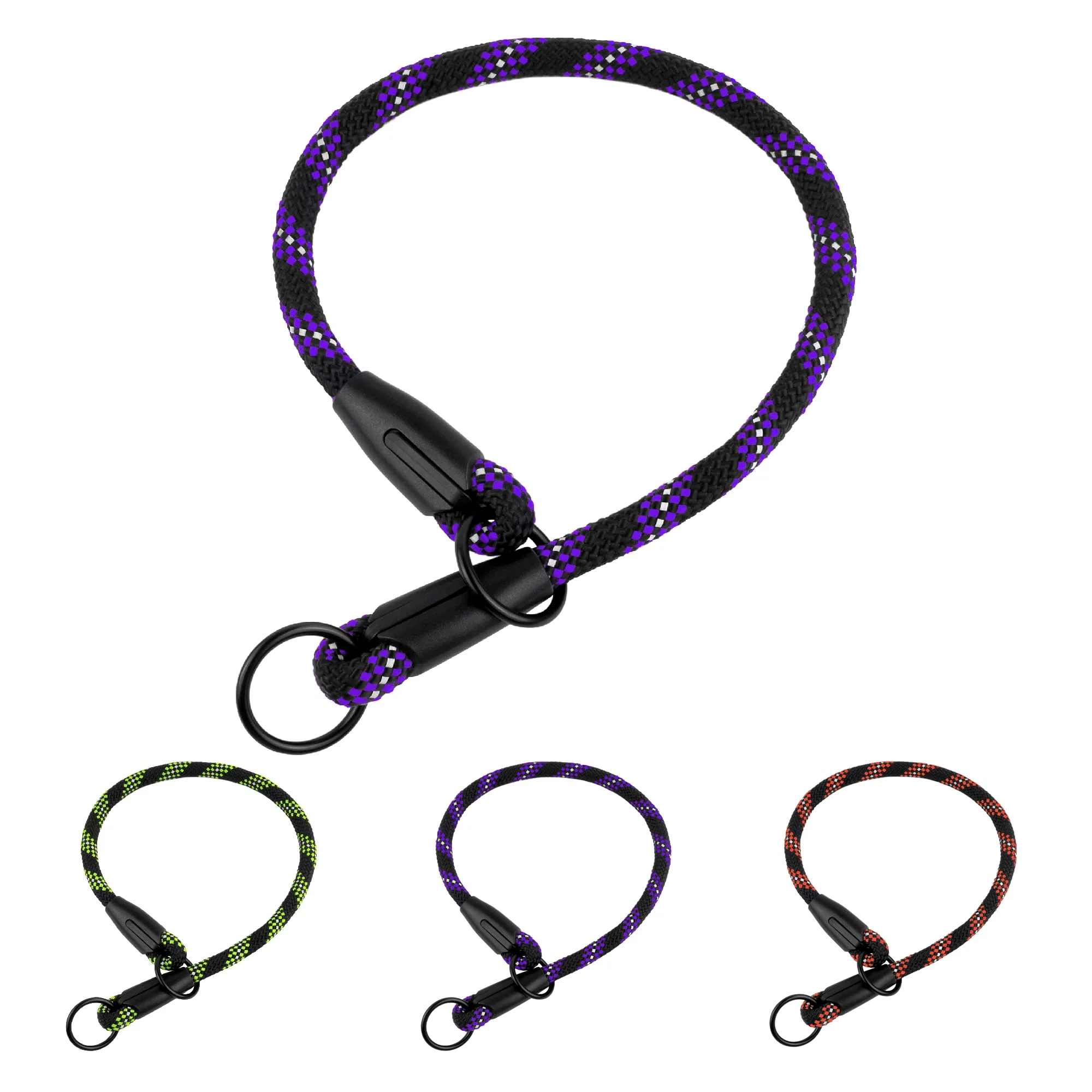Fine Crafted BronzeDog Rope Pro Training Collar No-Pull Reflective Slip Collar Purple M 19.7 Innovative