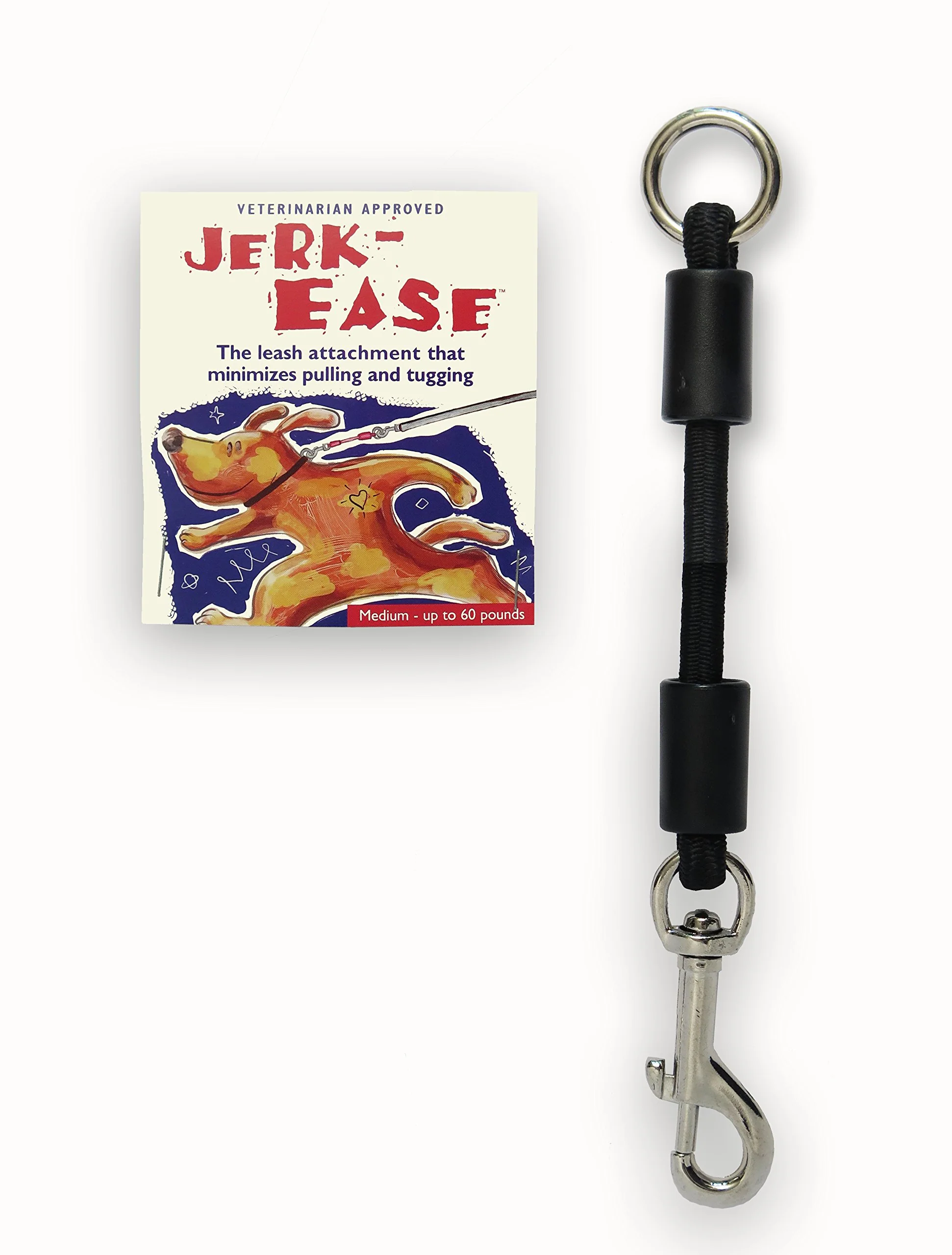 Premium Material JERK-EASE Bungee Dog Leash Extension – Shock-Absorbing Attachment for Any Leash 4 Sizes Made in USA Exclusive
