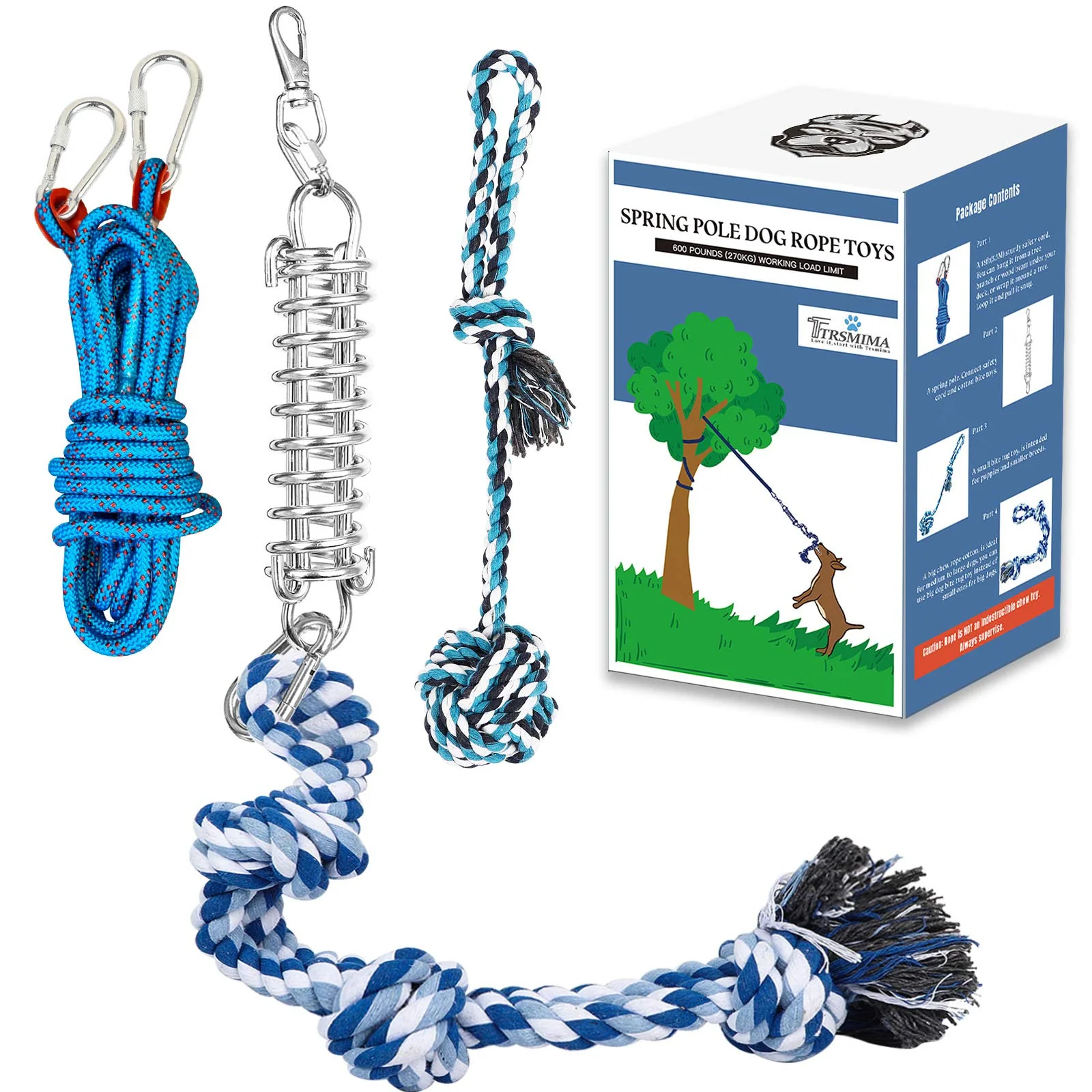 Organic TT TRSMIMA Spring Pole Rope Toys – Interactive Tug Pull for Medium to Large Dogs Exceptional