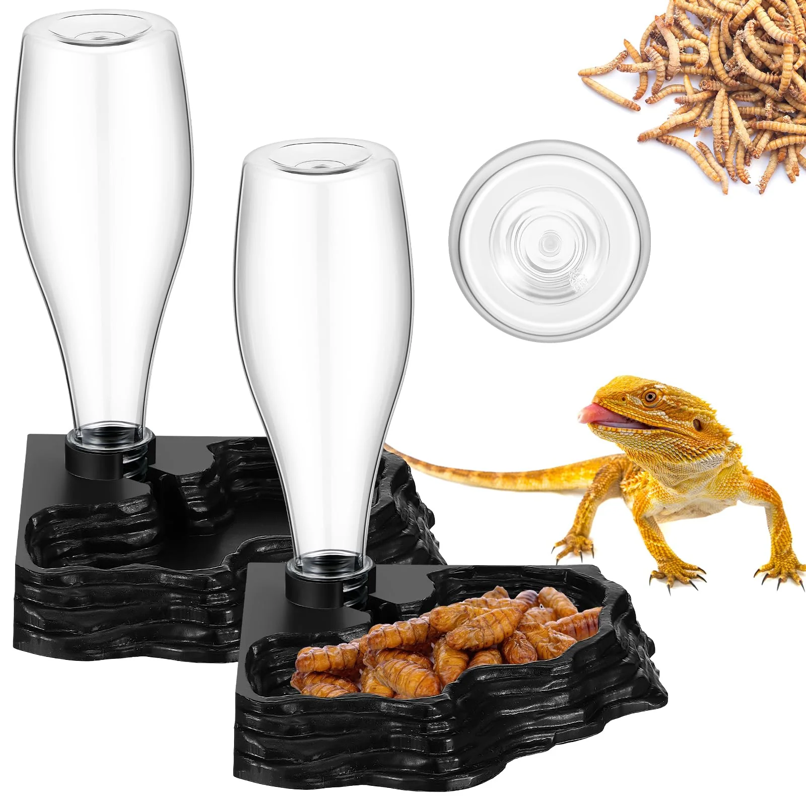 Elegant Mumufy Reptile Water Feeder – 2 Pack 13.5oz Automatic Hydration Dispenser High-Grade