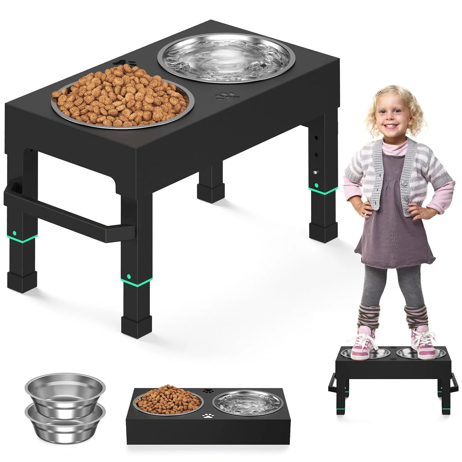 Smart Enayplon Metal d Dog Bowls Stand Height Adjustable for Large Breed Dogs Modern