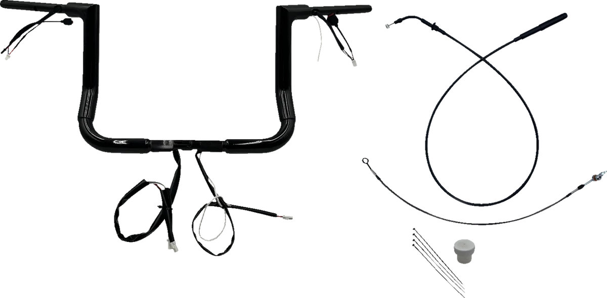 Dependable FAT BAGGERS INC. 1-1 2 EZ Install Flat Top Handlebar – 12 – Black 649012-B Modern