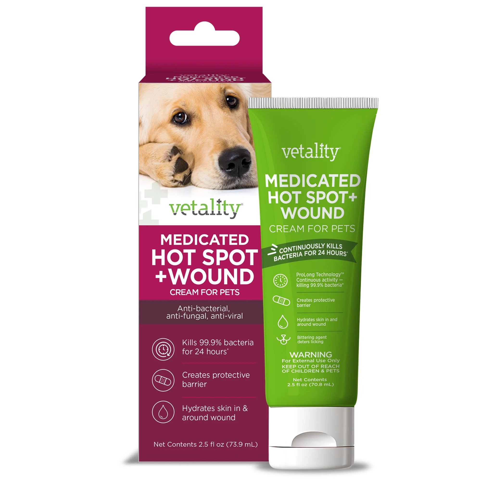 Luxury Vetality Medicated Hot Spot and Wound Ointment for Pets – Fast Healing Itch Relief 2.5 oz Elegant