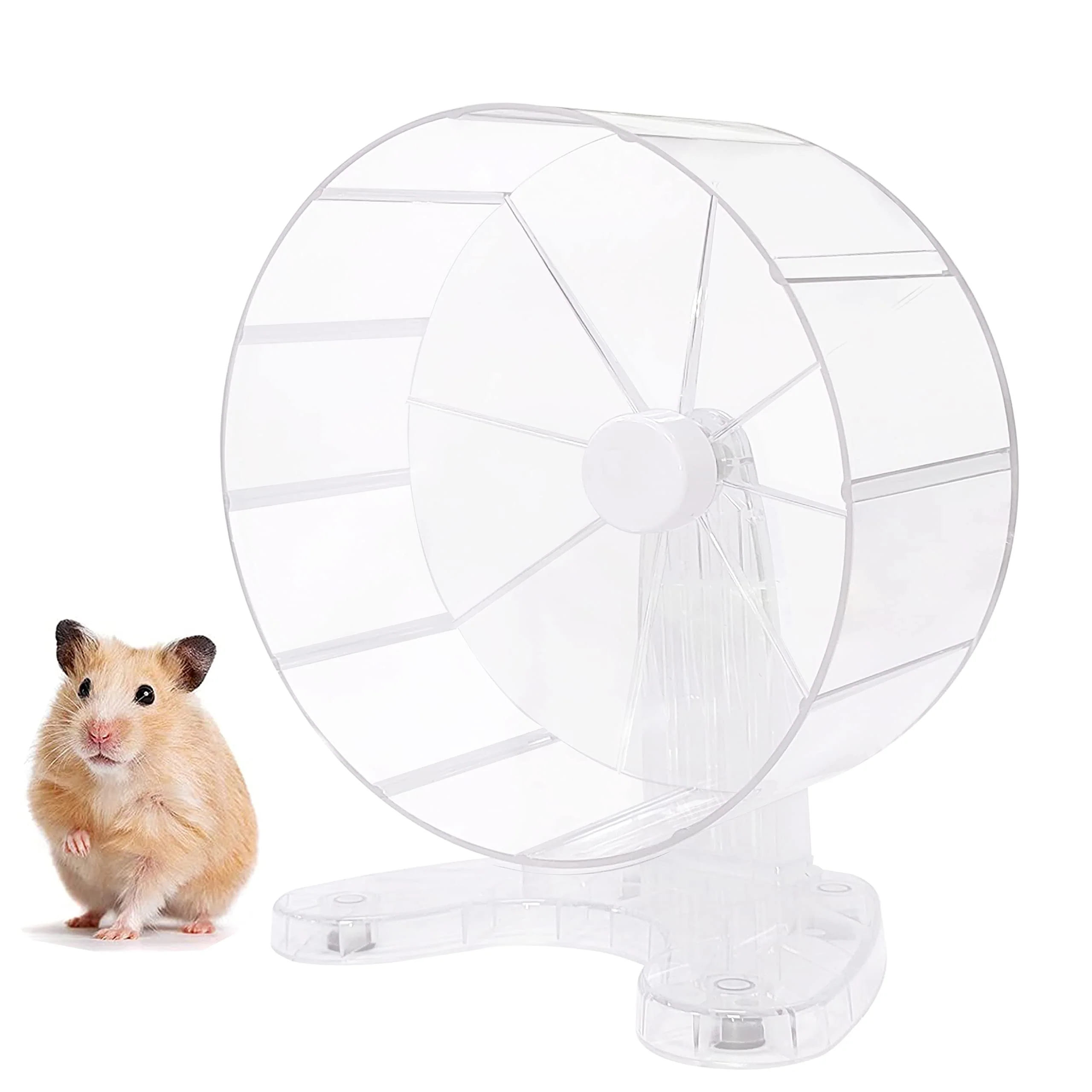 Powerful Hi-ERA 8.7-inch Super Silent Hamster Wheel with Stable Stand — Quiet Exercise for Hamsters Gerbils Syrians and Dwarf Hamsters Natural