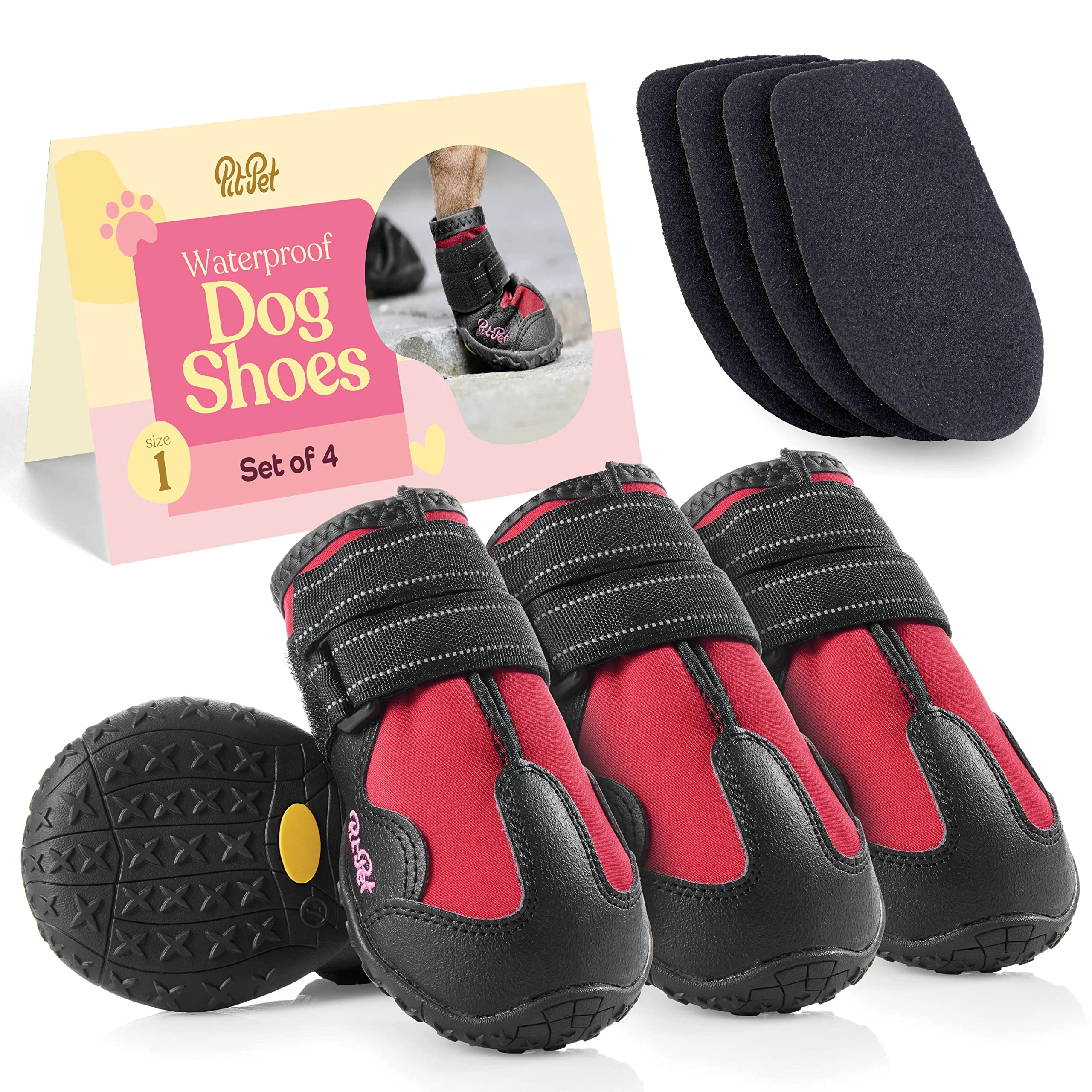 Consistent Pitpet Waterproof Dog Shoes – Non-Slip Reflective Puppy Boots for All-Weather Paws Original