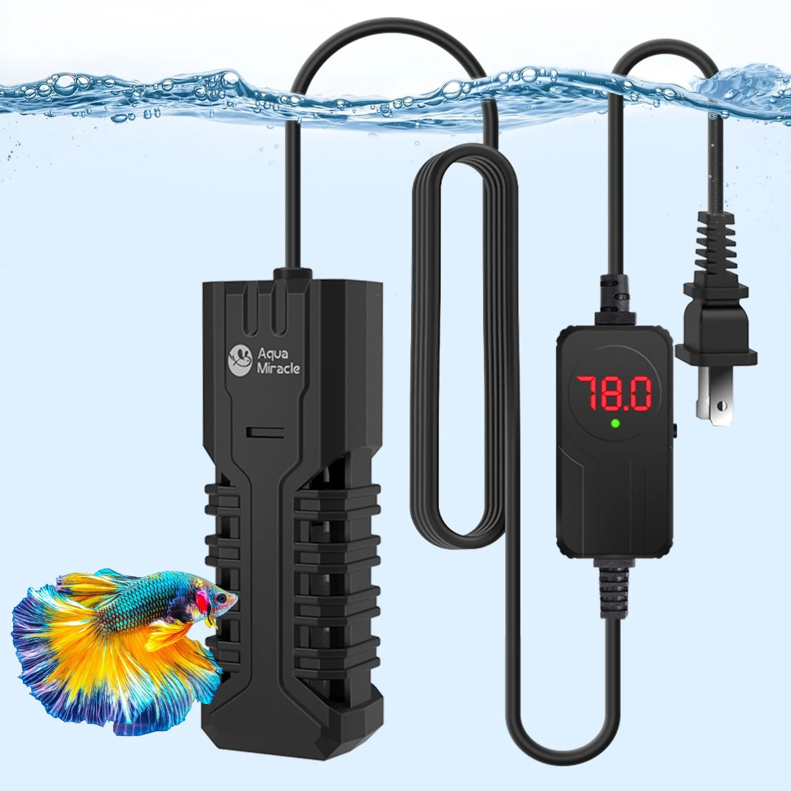 Dependable Aqua 25W Submersible Aquarium Heater with LED Display – 1-5 Gallon Tanks Refined