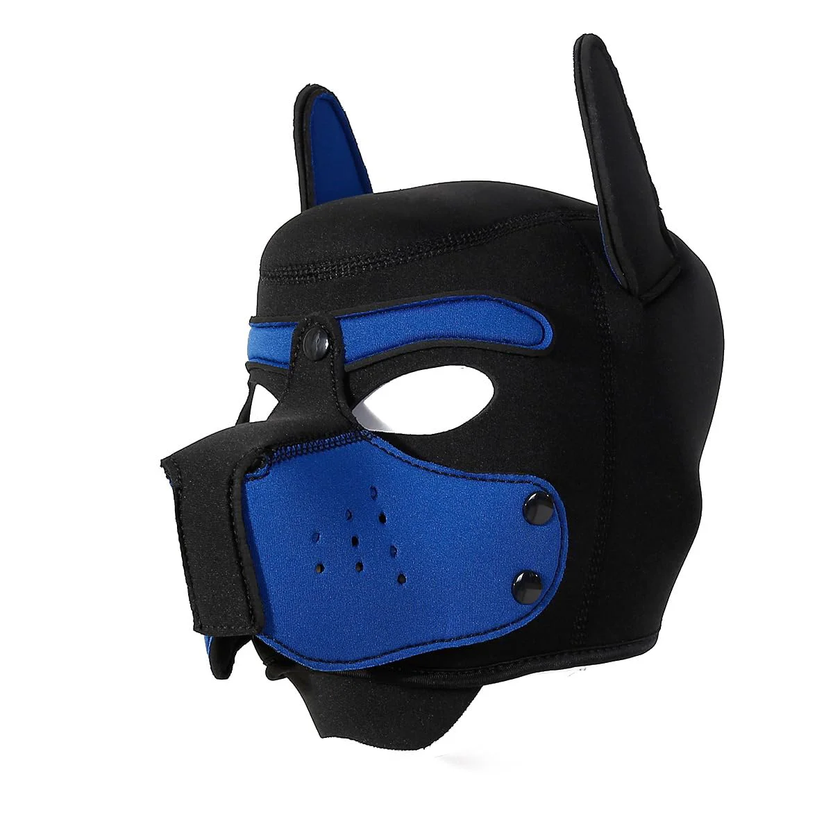 Reliable Womalen Adults Neoprene Puppy Hood Mask – Full-Face Pup Mask with Removable Mouth Blue Eco-Friendly