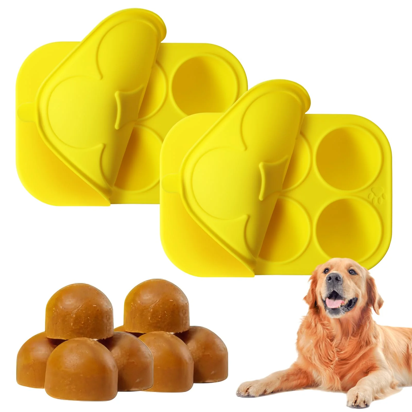 Detailed HooYiYuuX 2Pcs 6-Cavity Dog Treat Molds with Lid Silicone Pupsicle Molds for Woof Power Chewer Next-Generation