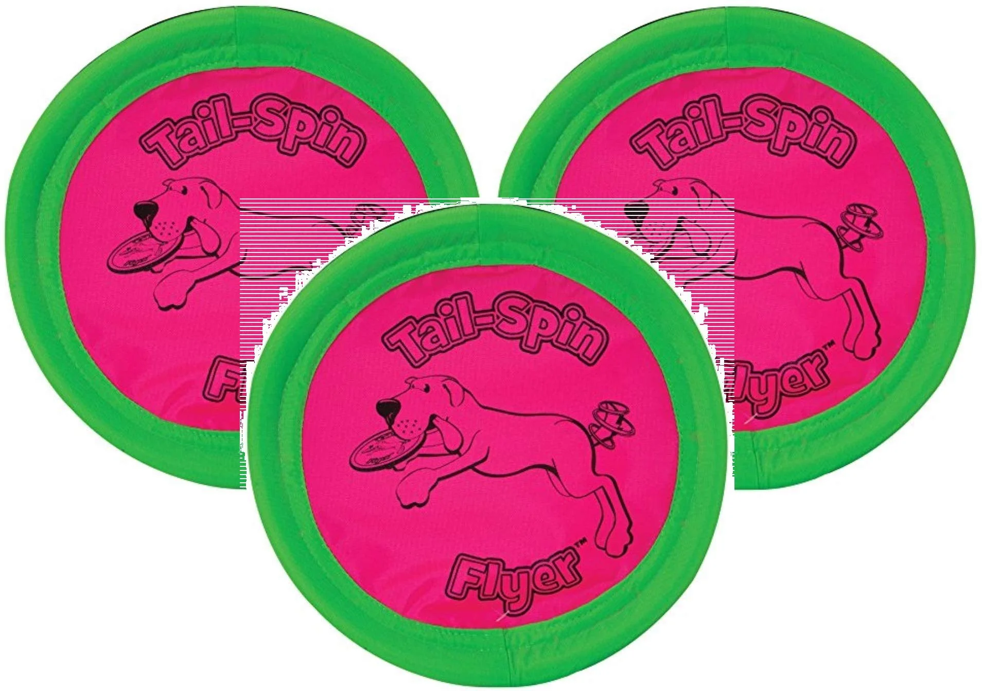 Enhanced Booda 3 Pack Tail-Spin Flyer Dog Toys 7-Inch – Flies Floats Soft on Teeth Artisan