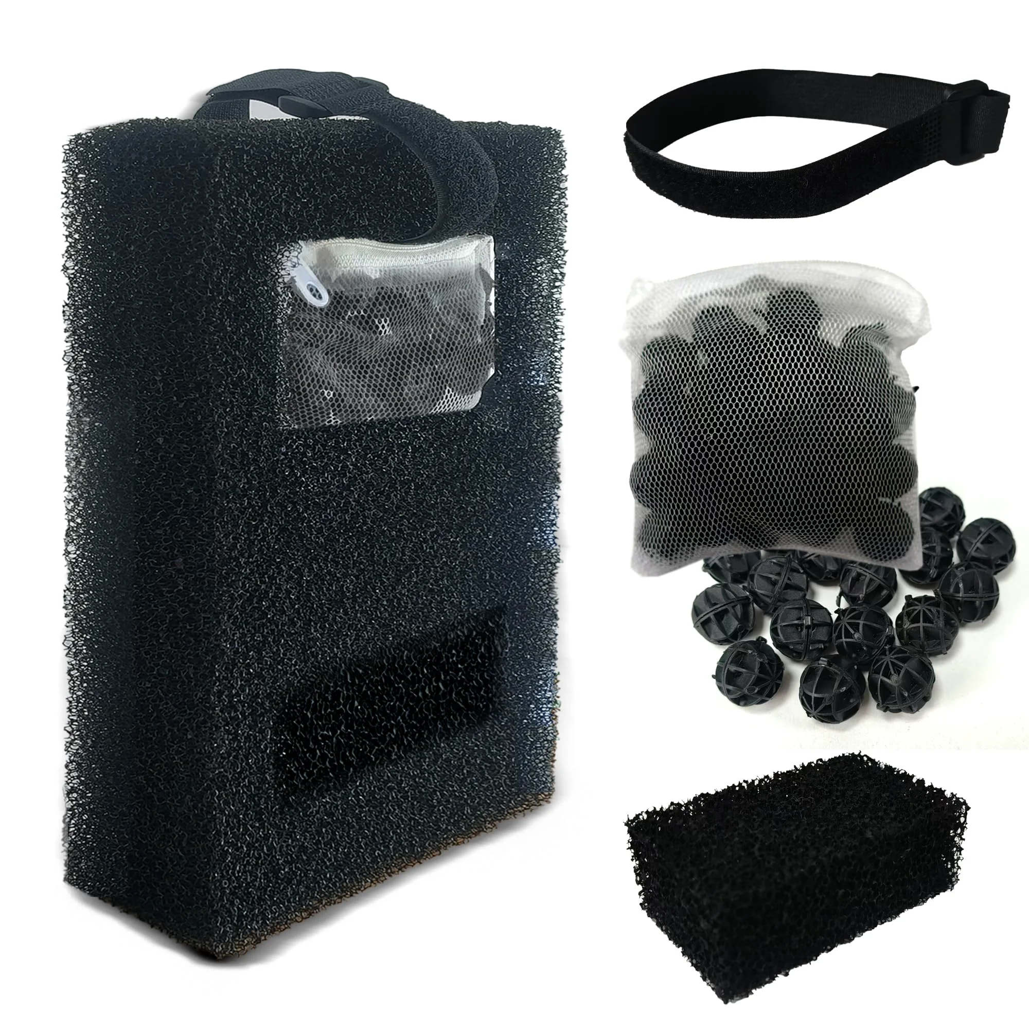 Next-Generation PurifyLogix Upgraded Aquarium Filter Media Kit for Fluval SPEC EVO Flex — Carbon Wool Foam Bio-Filter Balls Filter Cord Efficient
