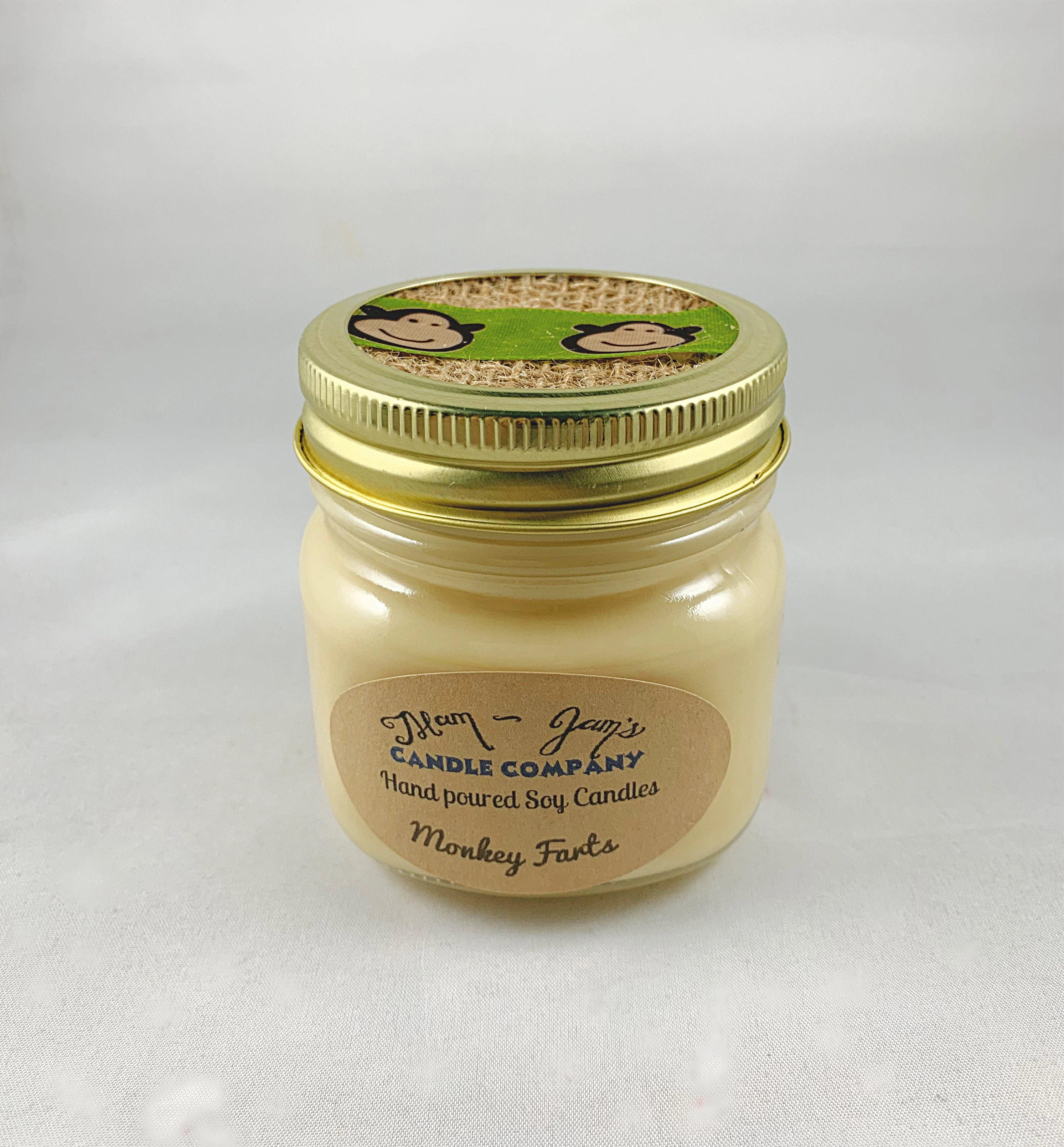 Environmentally Friendly Bougie de Soja « Pet de Singe » – Parfum Amusant et Fruité Mam Jam s Original Design