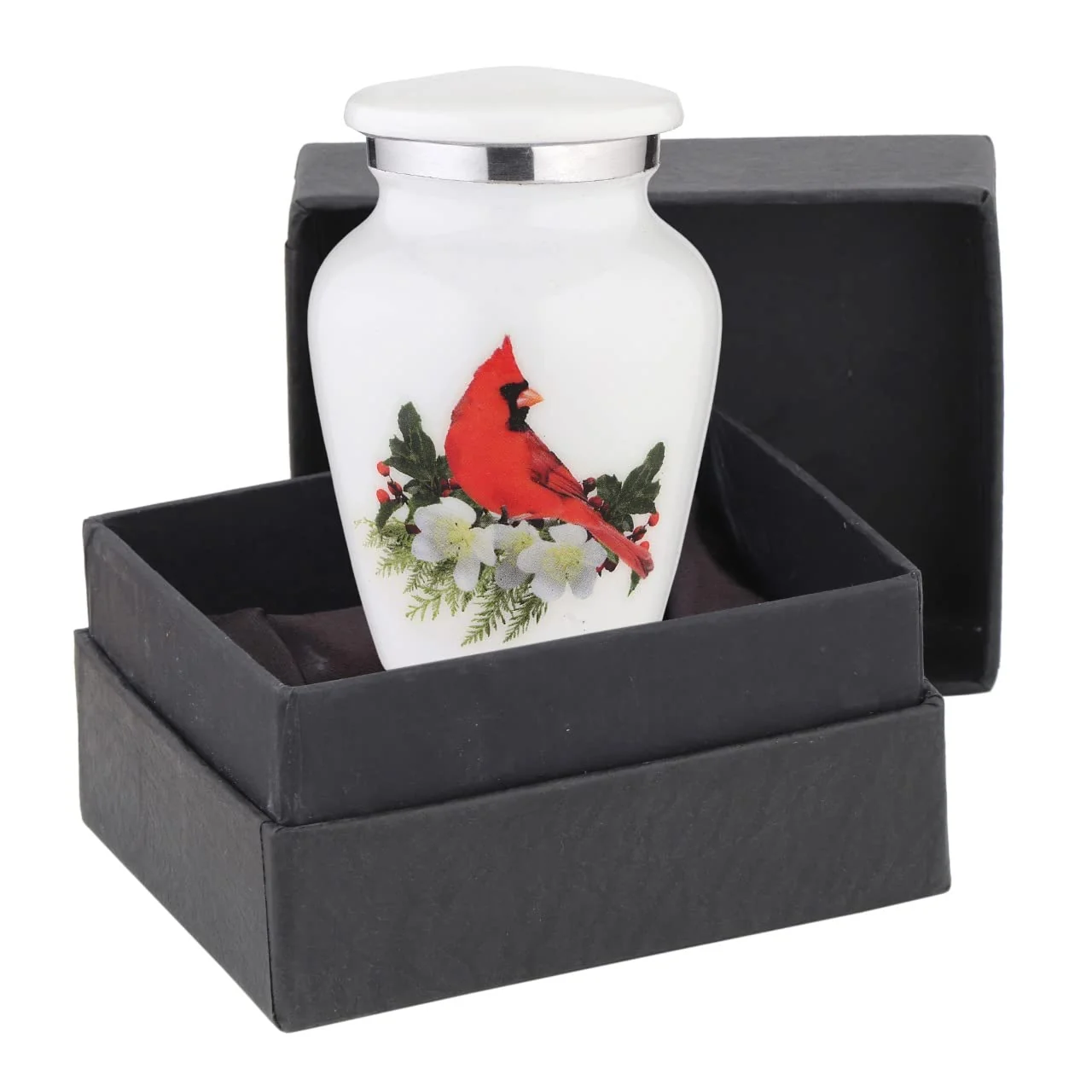 High-Performance BOLD DIVINE Small Beautiful Red Cardinal Keepsake Urns Mini Urn for Human Ashes Velvet Bag Funnel Next-Generation