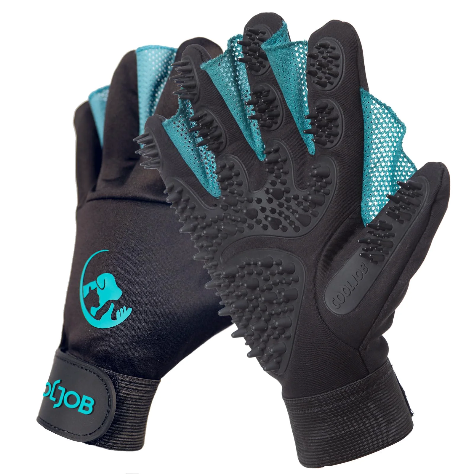 Smart COOLJOB Patented Pet Grooming Gloves — Reusable Bath Brush for Dogs Cats Horses Artisan