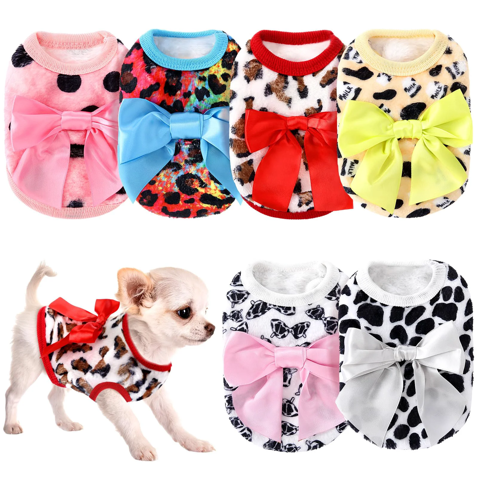 Durable Shinylin 6-Piece XS Dog Sweater Set for Small Breeds Cozy Fleece Winter Wear Proven